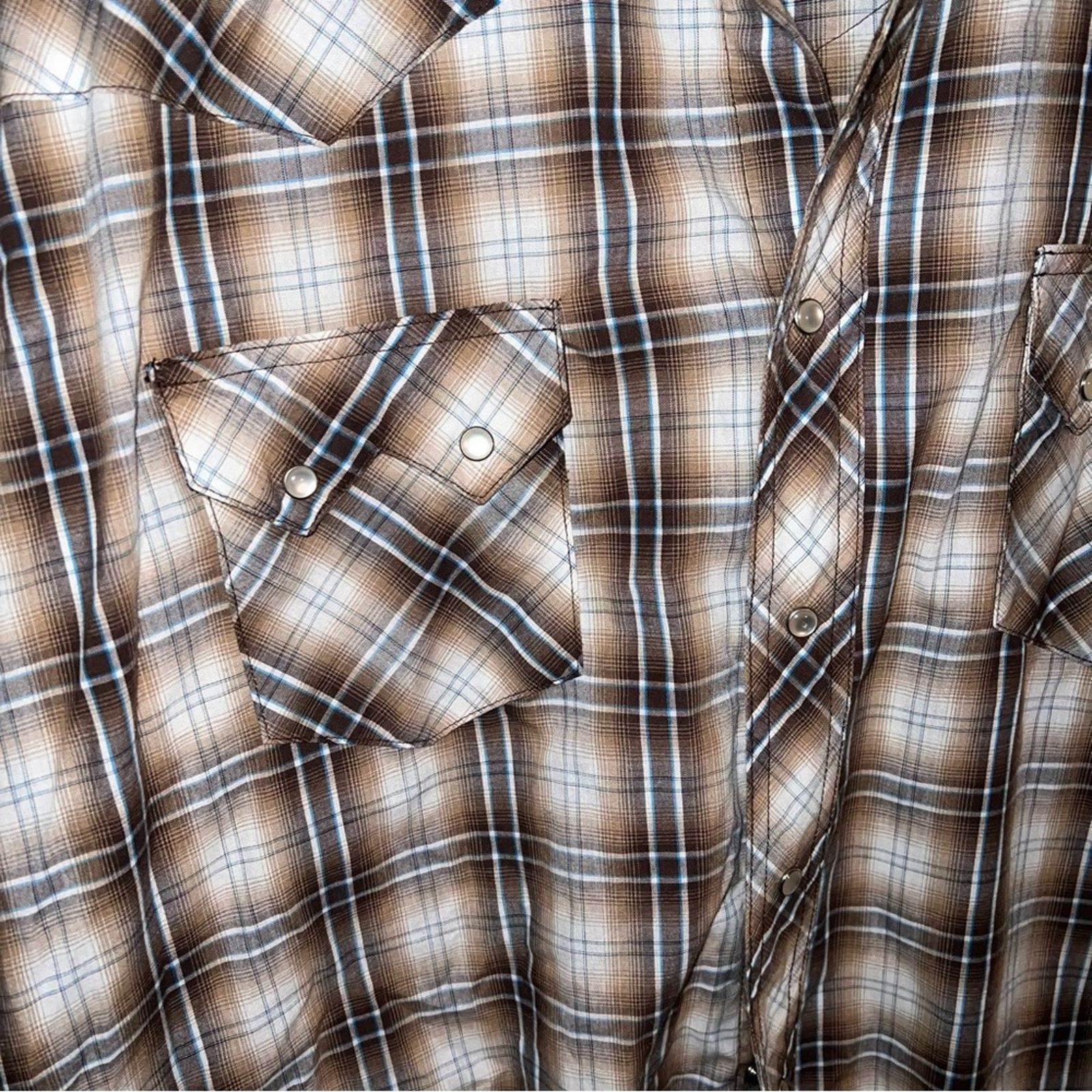 Wrangler VNTG WRANGLER short sleeve Pearl snap button down shirt 2X Size US XXL / EU 58 / 5 - 3 Thumbnail