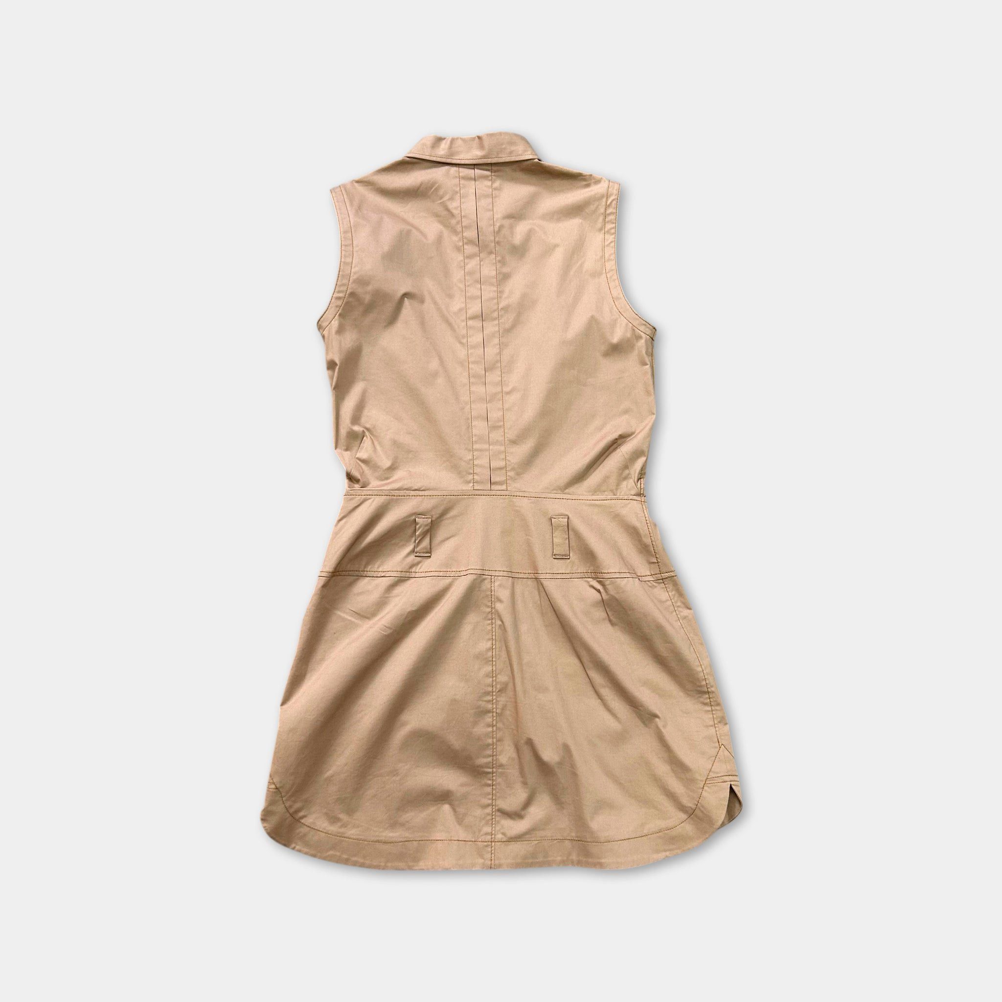 Dolce & Gabbana Dolce & Gabbana Sleeveless Cargo Shirt Dress Light Brown Size US S / EU 44-46 / 1 - 5 Thumbnail