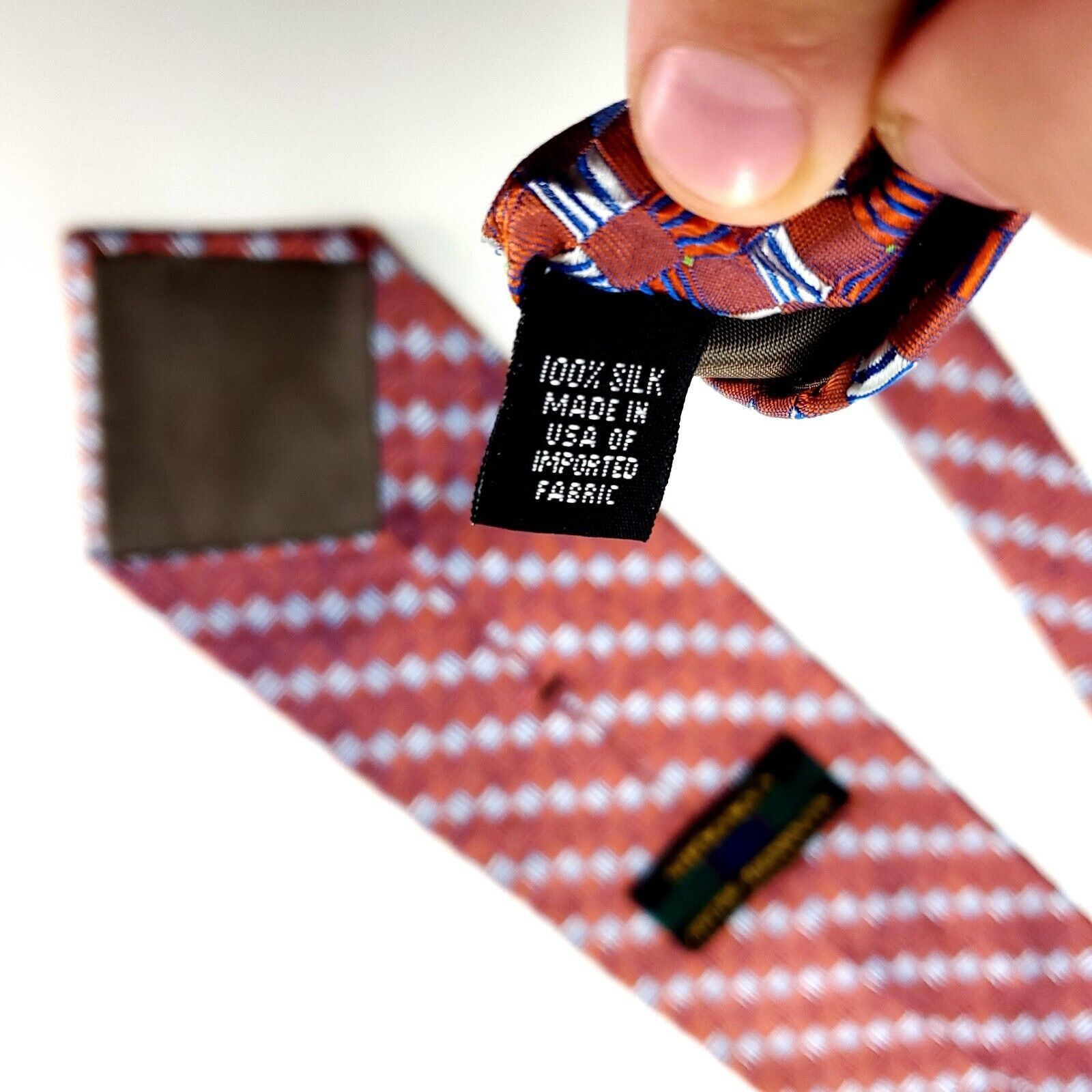 Alexander Julian Alexander Julian Colours Silk Tie Woven Orange Geometric Wid Size ONE SIZE - 4 Thumbnail