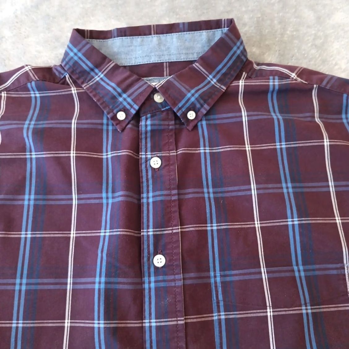 Haggar Haggar Shirt Mens Large Purple Plaid Long Sleeve Button Down Stretch Size US L / EU 52-54 / 3 - 2 Thumbnail