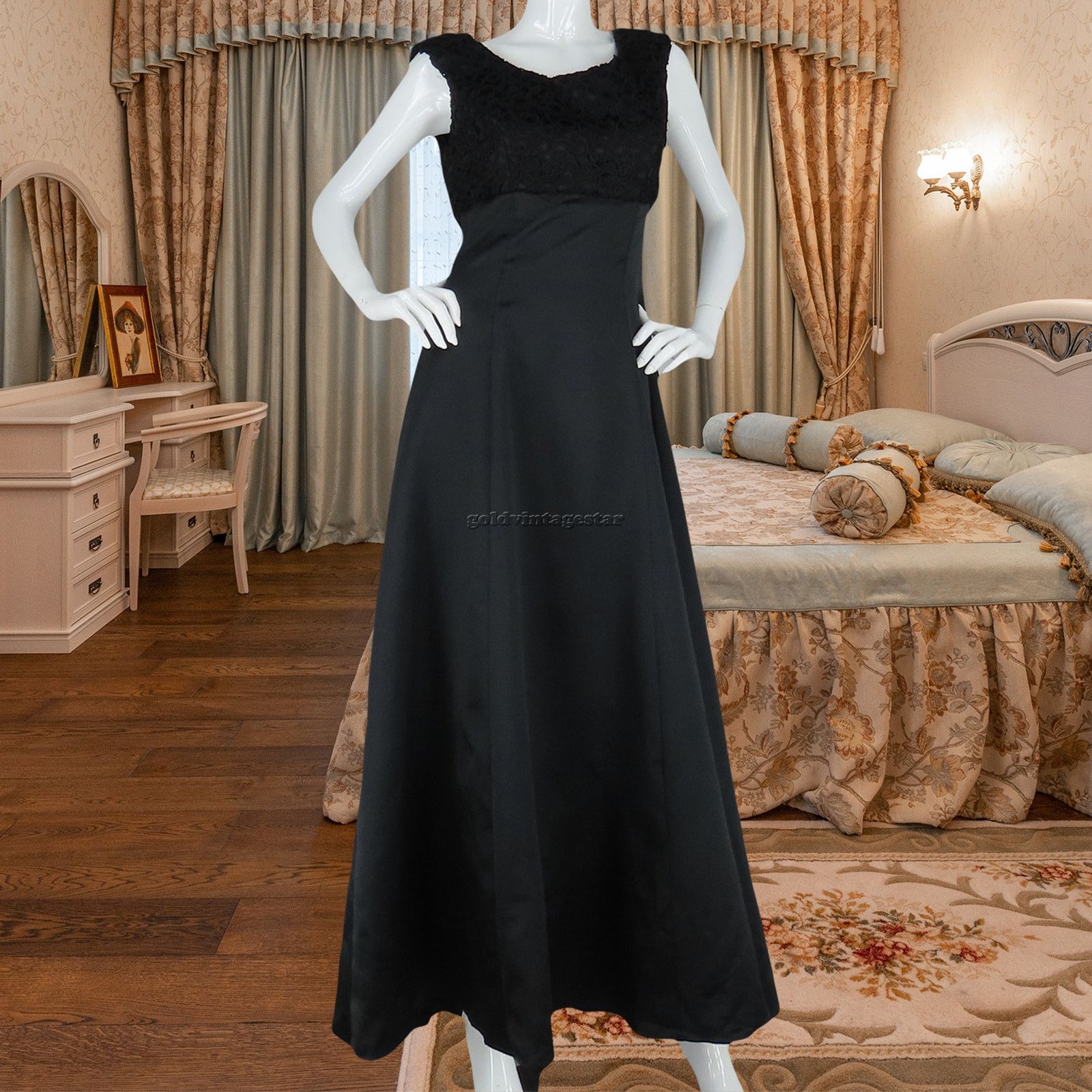 Other Elegant Vintage Black Embroidered Evening Gown Maxi Dress M Size M / US 6-8 / IT 42-44 - 1 Thumbnail