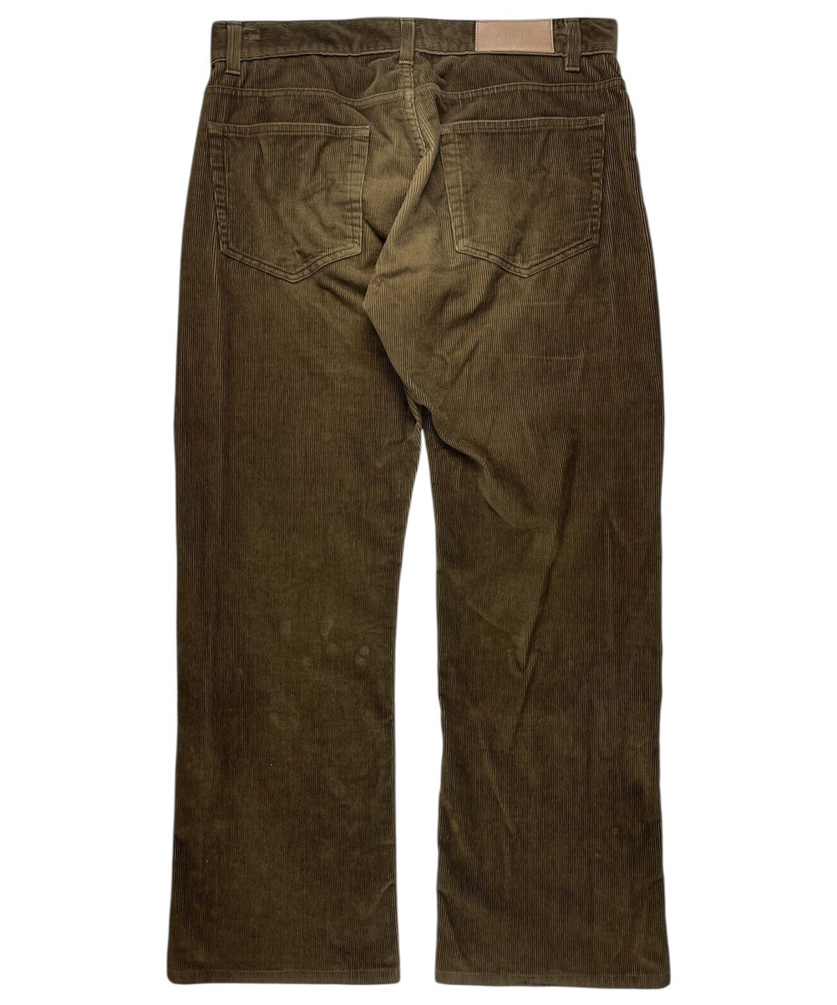 Gucci Gucci Tom Ford Leather Patch Wide Leg Corduroy Jeans Brown Size US 32 / EU 48 - 2 Thumbnail