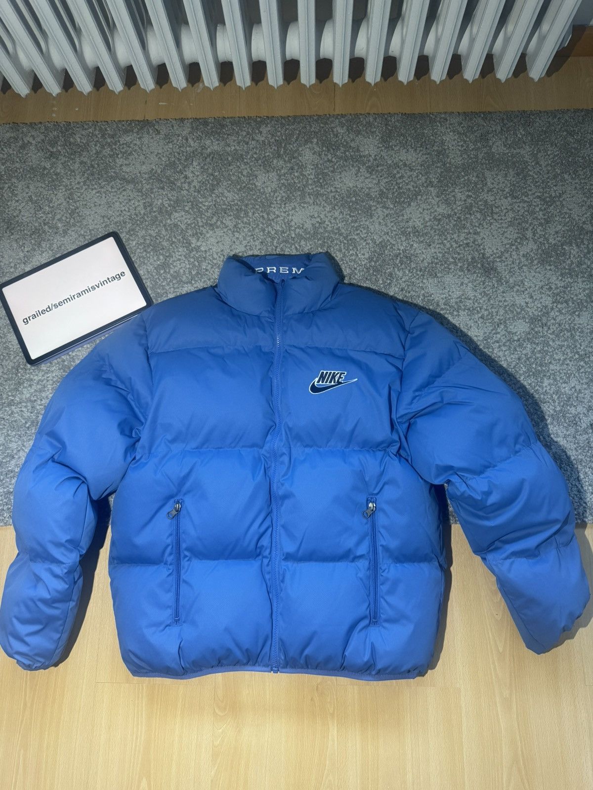 Nike × Supreme Nike x Supreme Reversible Puffy Jacket Blue Size US S / EU 44-46 / 1 - 1 Thumbnail