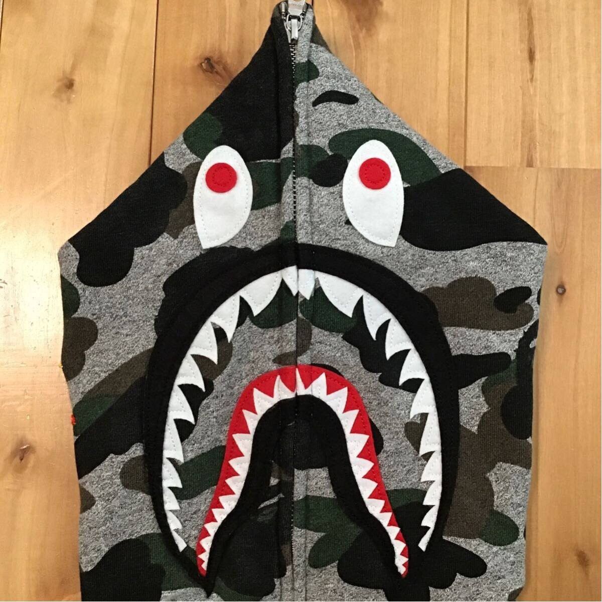 Bape 2015 BAPE Heather gray shark full zip hoodie a bathing ape Size US M / EU 48-50 / 2 - 3 Thumbnail