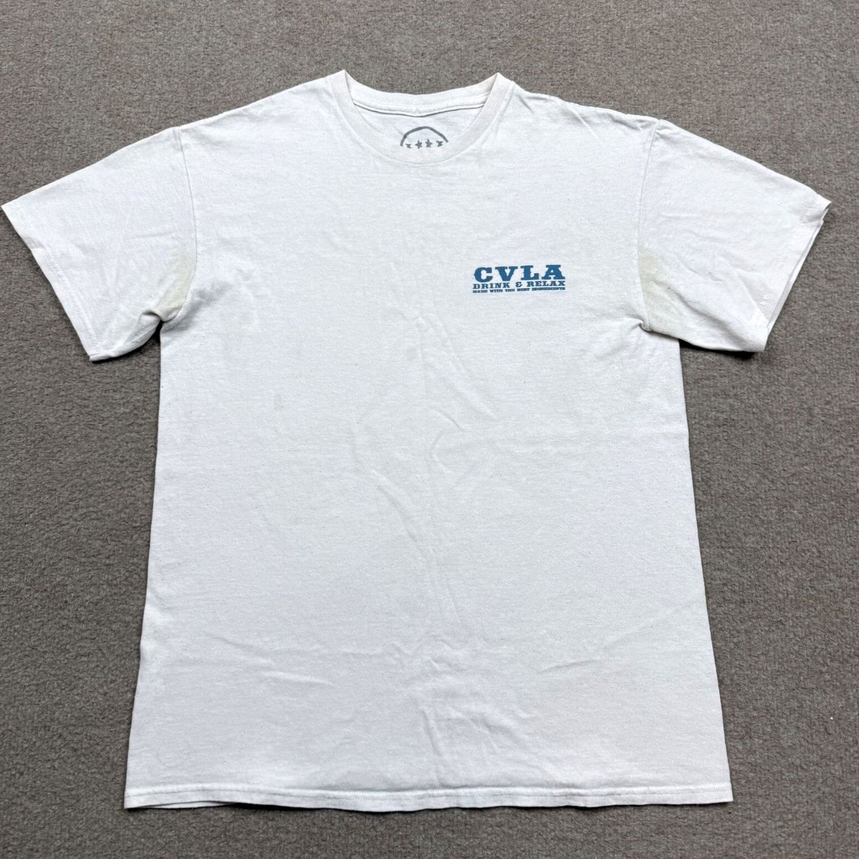 Vintage CVLA Mens Shirt White M Short Sleeve Logo Crew Neck Tee Size US M / EU 48-50 / 2 - 2 Thumbnail