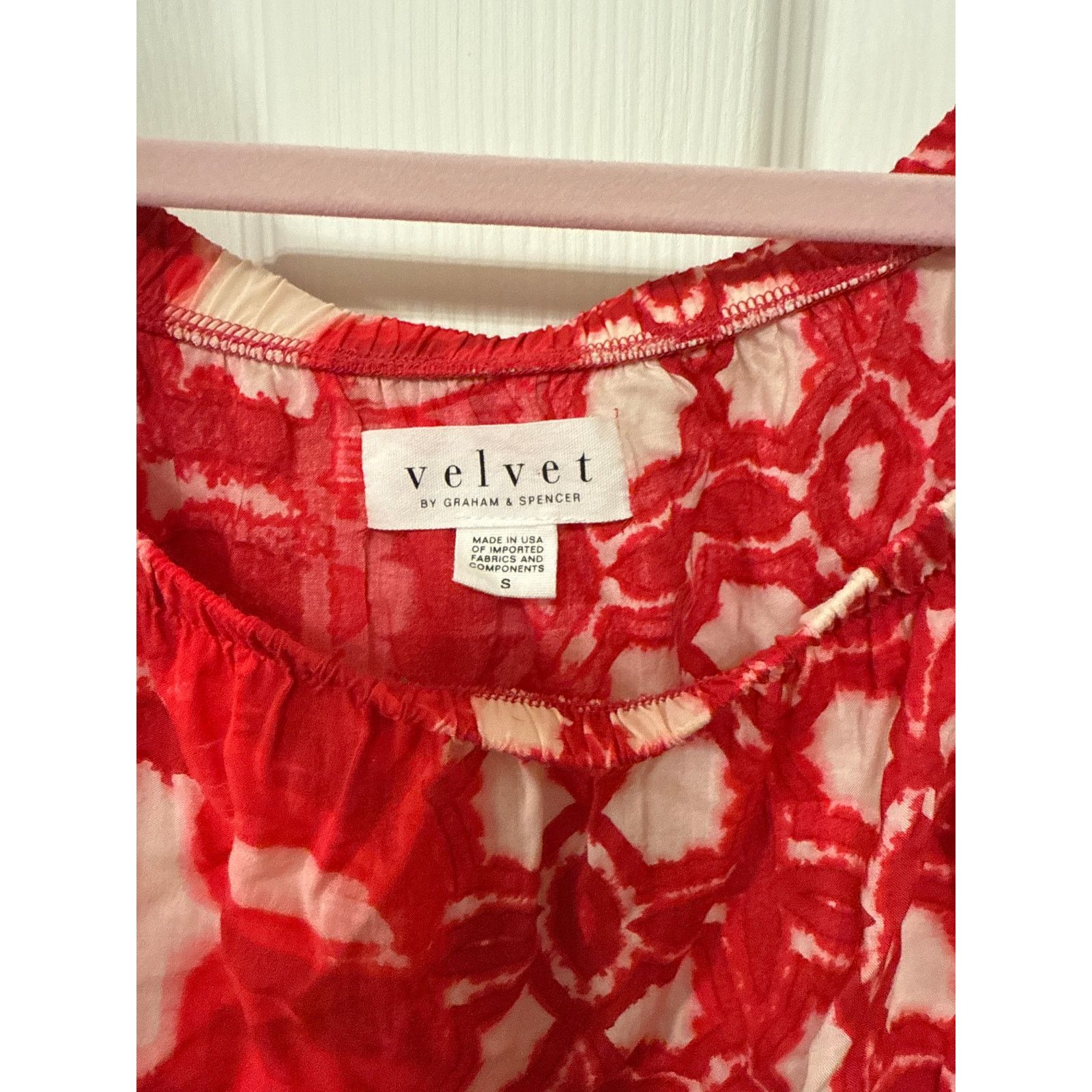 Velvet Velvet by Graham & Spencer Red Boho Off the Shoulder Top, S Size S / US 4 / IT 40 - 3 Thumbnail