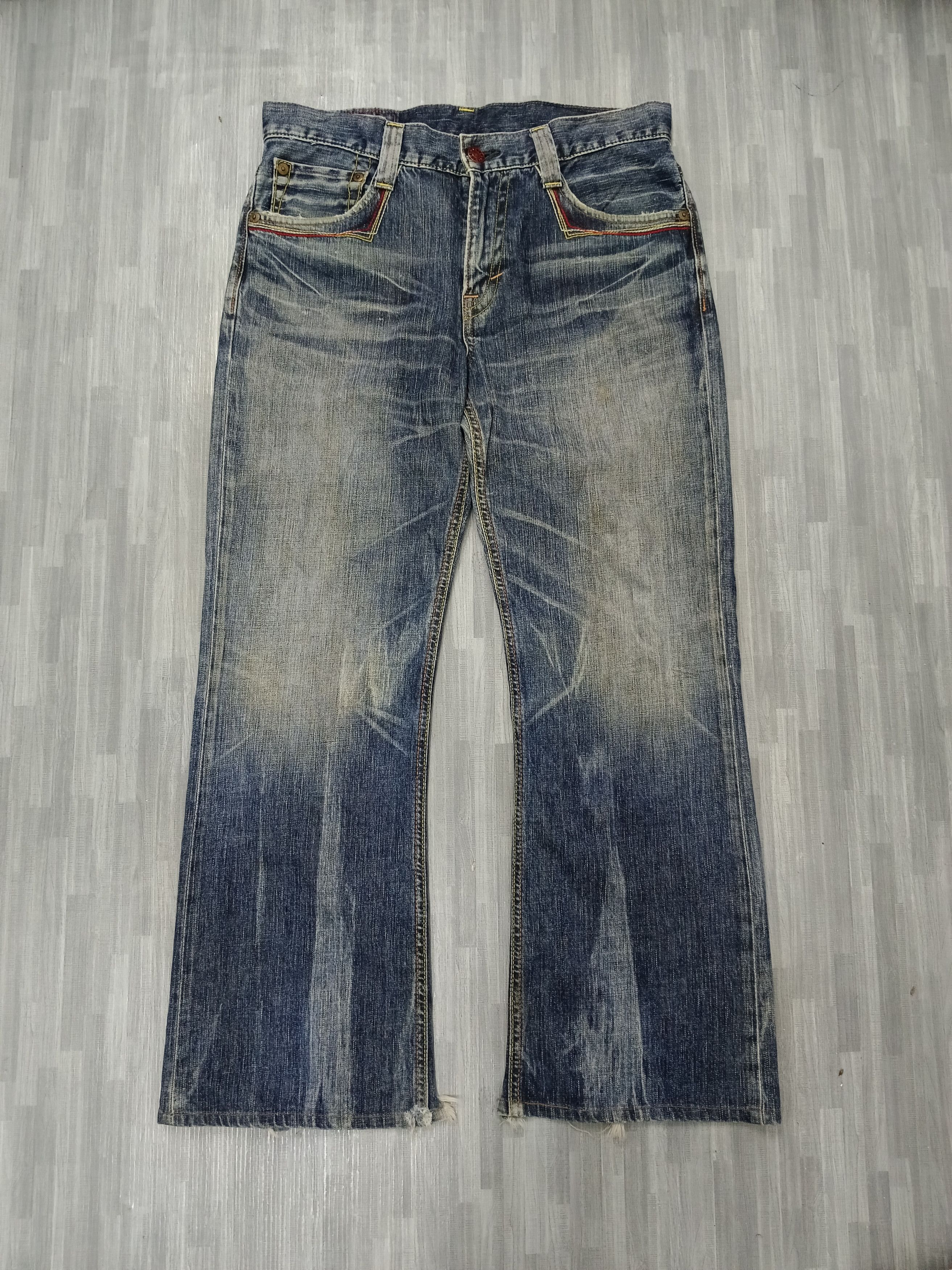 Edwin SICK FLARE WASHED BLUE EDWIN DENIM PANTS Size US 34 / EU 50 - 2 Thumbnail