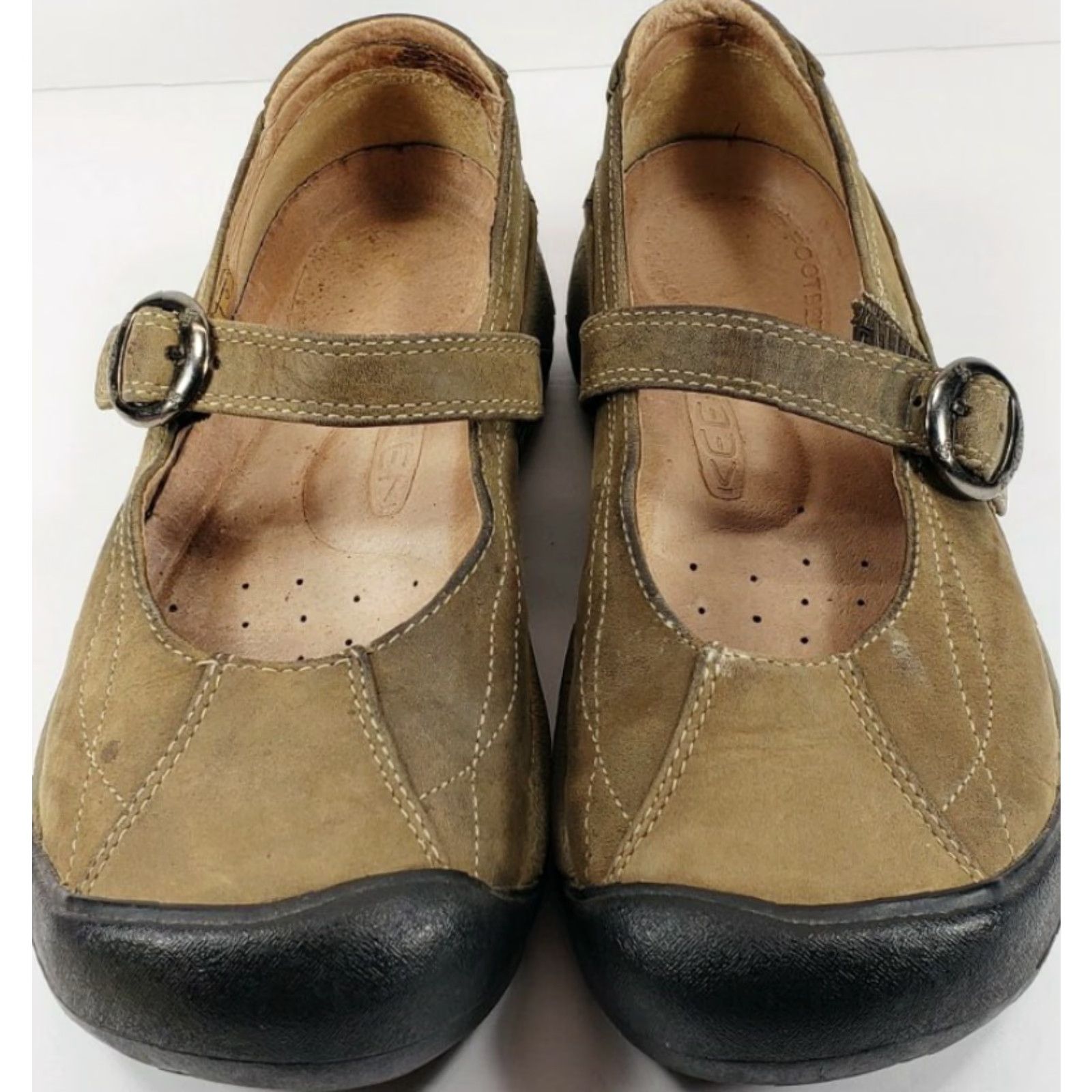 KEEN KEEN Presidio Mary Jane Olive Color Leather Flats Buckle Strap Women's Size 7 Size US 7 / IT 37 - 3 Thumbnail