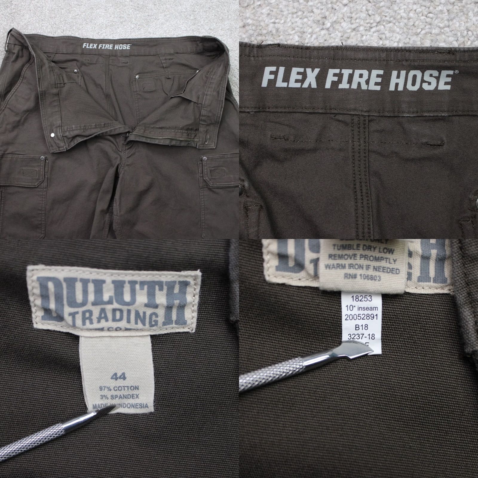 Vintage Duluth Trading Shorts Men 44 Brown DuluthFlex Fire Hose 10" Cargo Cotton Stretch Short Pants Cargo Pocket Midnight Brown Mens 44 Vintage: No Size US 44 / EU 60 - 8 Thumbnail