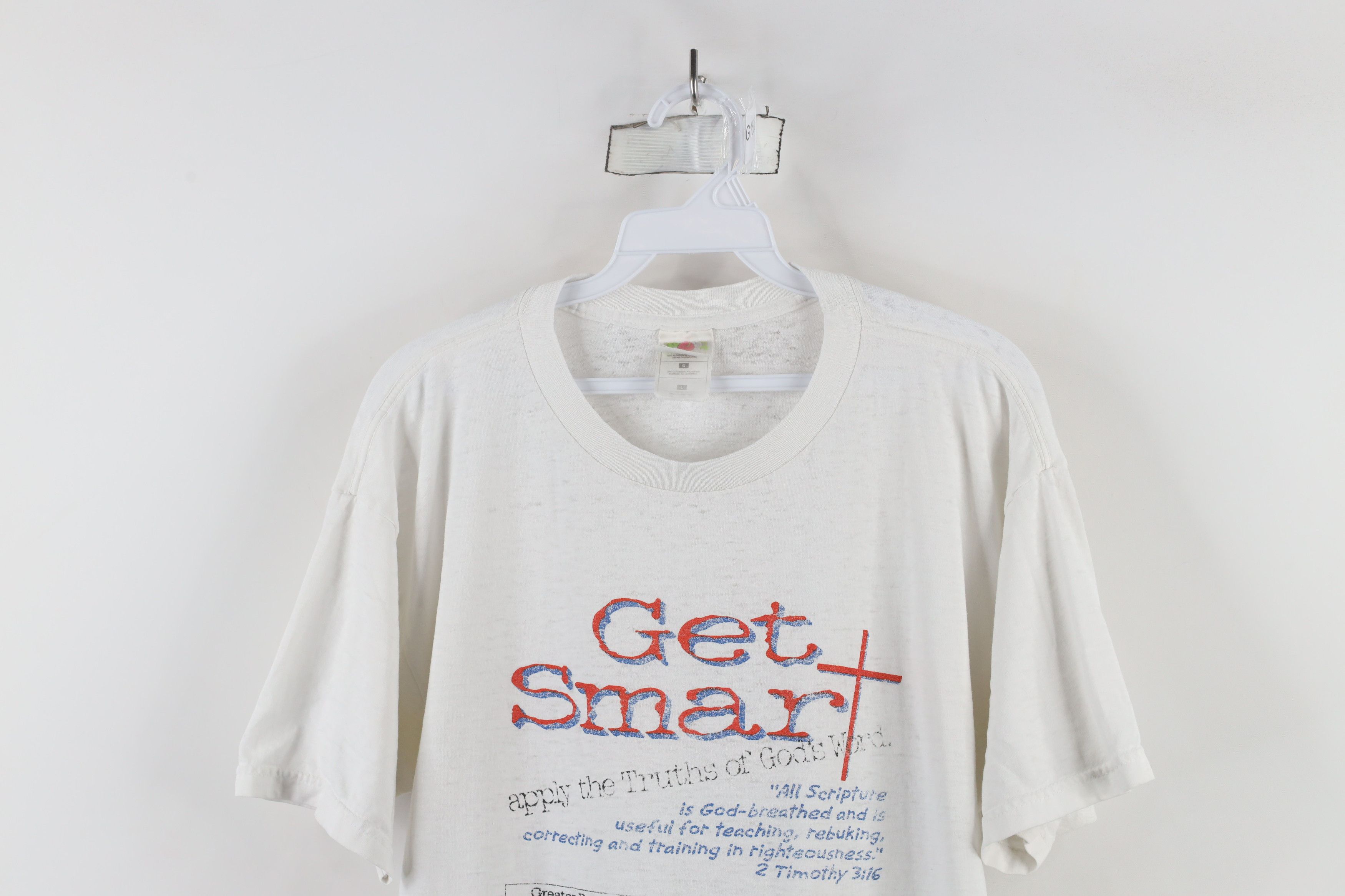Vintage Vintage 90s Streetwear Christian Get Smart Thin T-Shirt Size US L / EU 52-54 / 3 - 2 Thumbnail