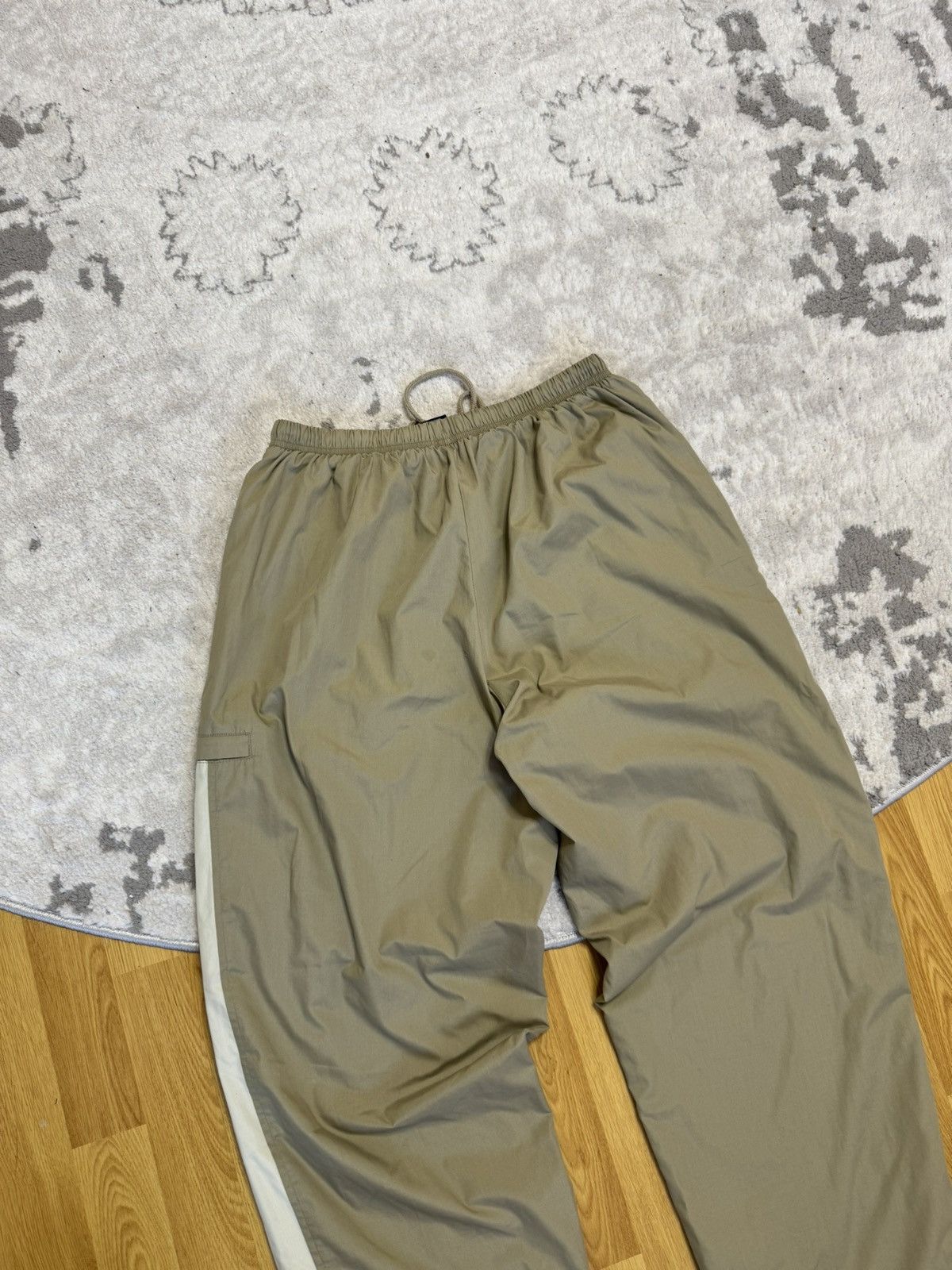 Nike × Vintage Y2K 90s Nike Nylon Pants Track Drill beige Cream Swoosh Size US 34 / EU 50 - 9 Thumbnail