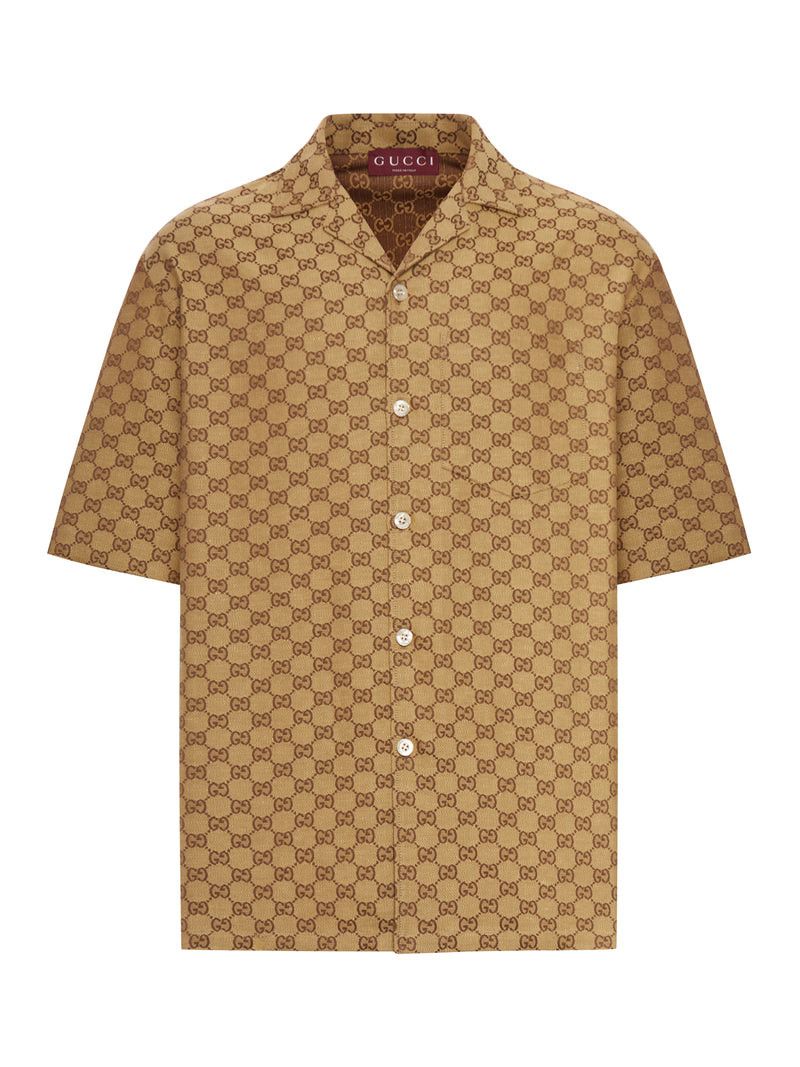 Gucci LINEN BLEND SHIRT WITH ALLOVER GG Size US L / EU 52-54 / 3 - 1 Thumbnail