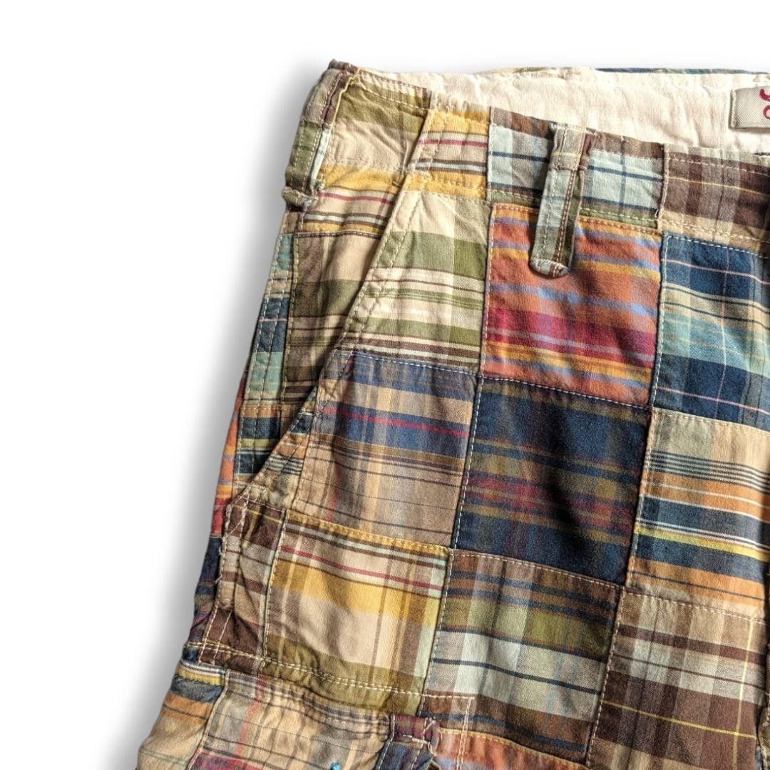 Zara Zara patchwork madras cargo shorts Size US 31 - 3 Thumbnail