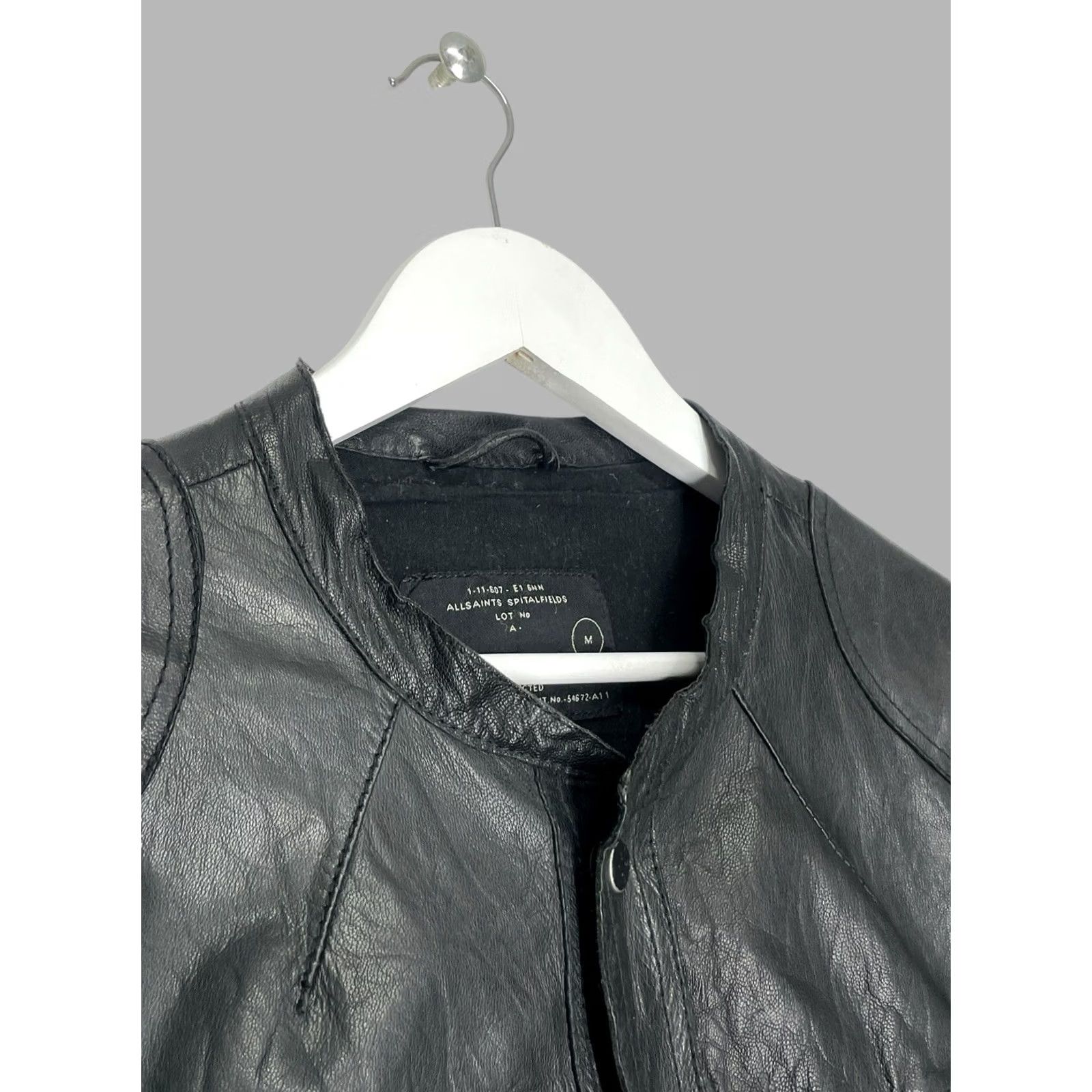 Allsaints AllSaints Jacket Mens Bomber Leather Size M Black Size US M / EU 48-50 / 2 - 3 Thumbnail