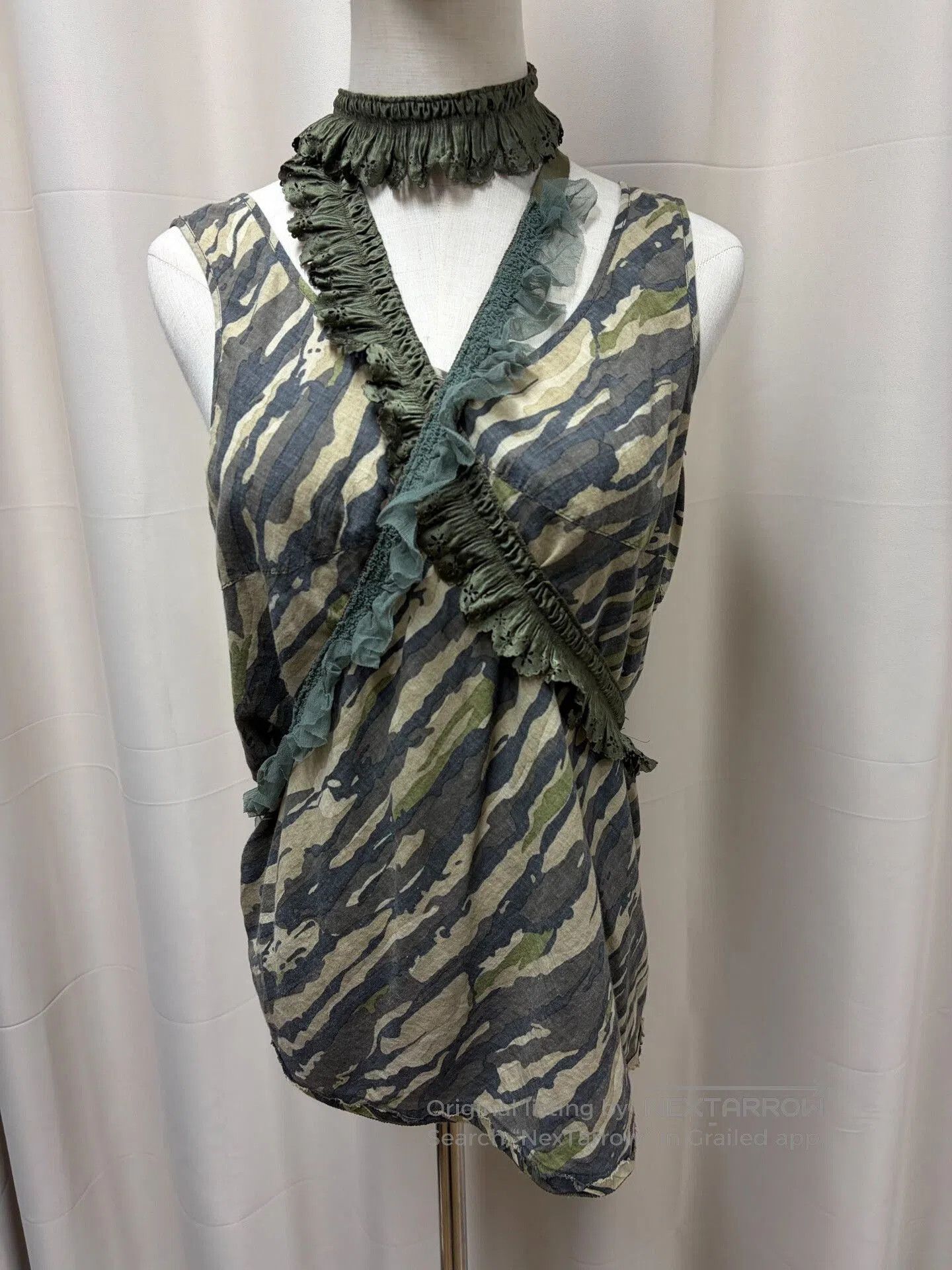 Junya Watanabe Junya Watanabe Camouflage Lace Tank Top. Size S / US 4 / IT 40 - 1 Thumbnail
