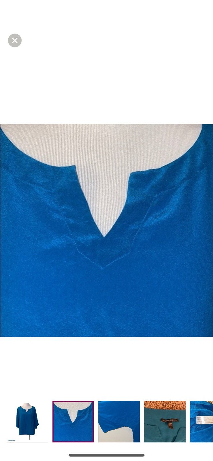 Eileen Fisher Eileen fisher XS teal silk blouse Size XS / US 0-2 / IT 36-38 - 4 Thumbnail