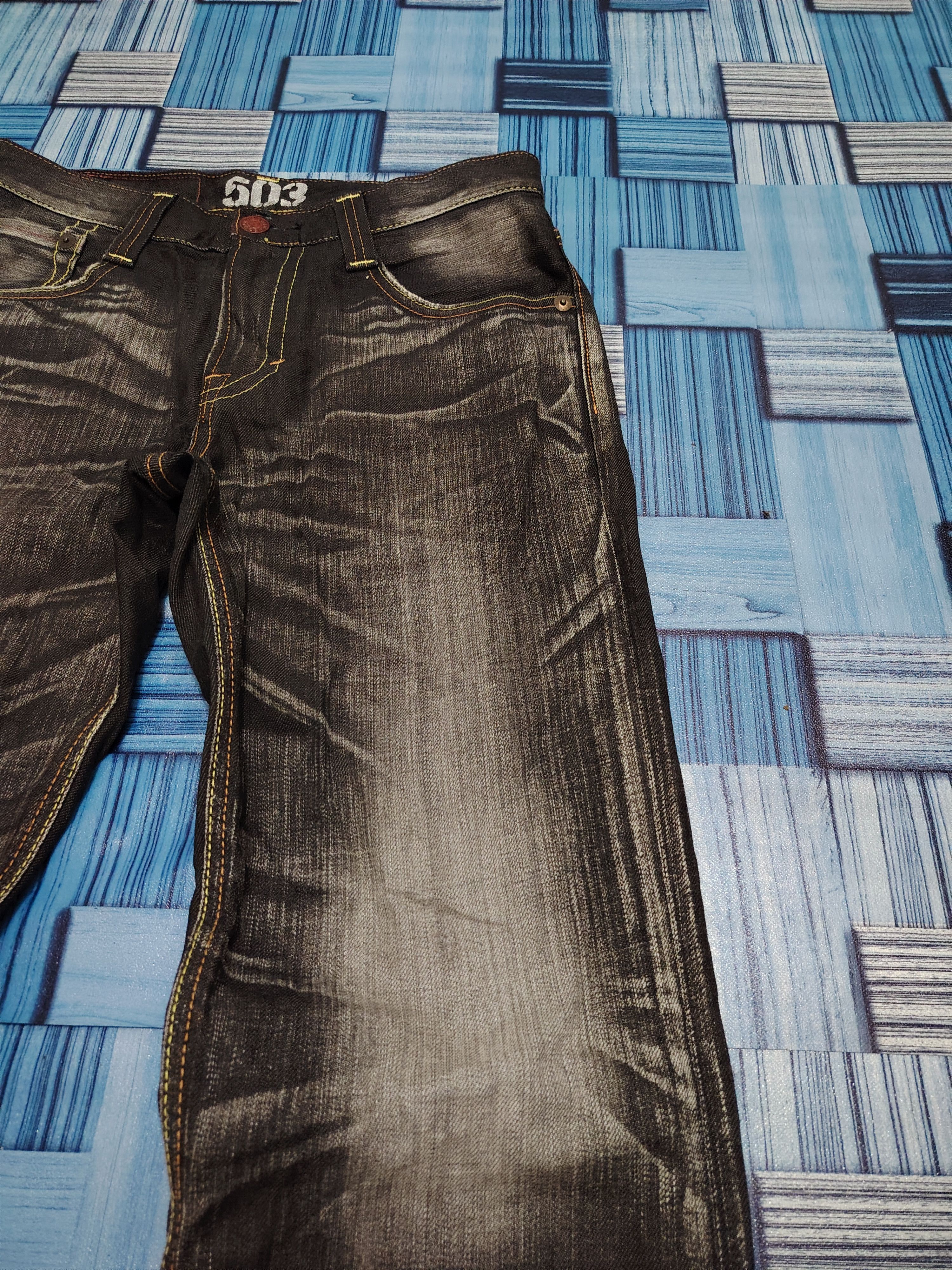 Edwin Japanese Edwin 503 Blue Trip Black Flared Jeans Size US 30 / EU 46 - 7 Thumbnail
