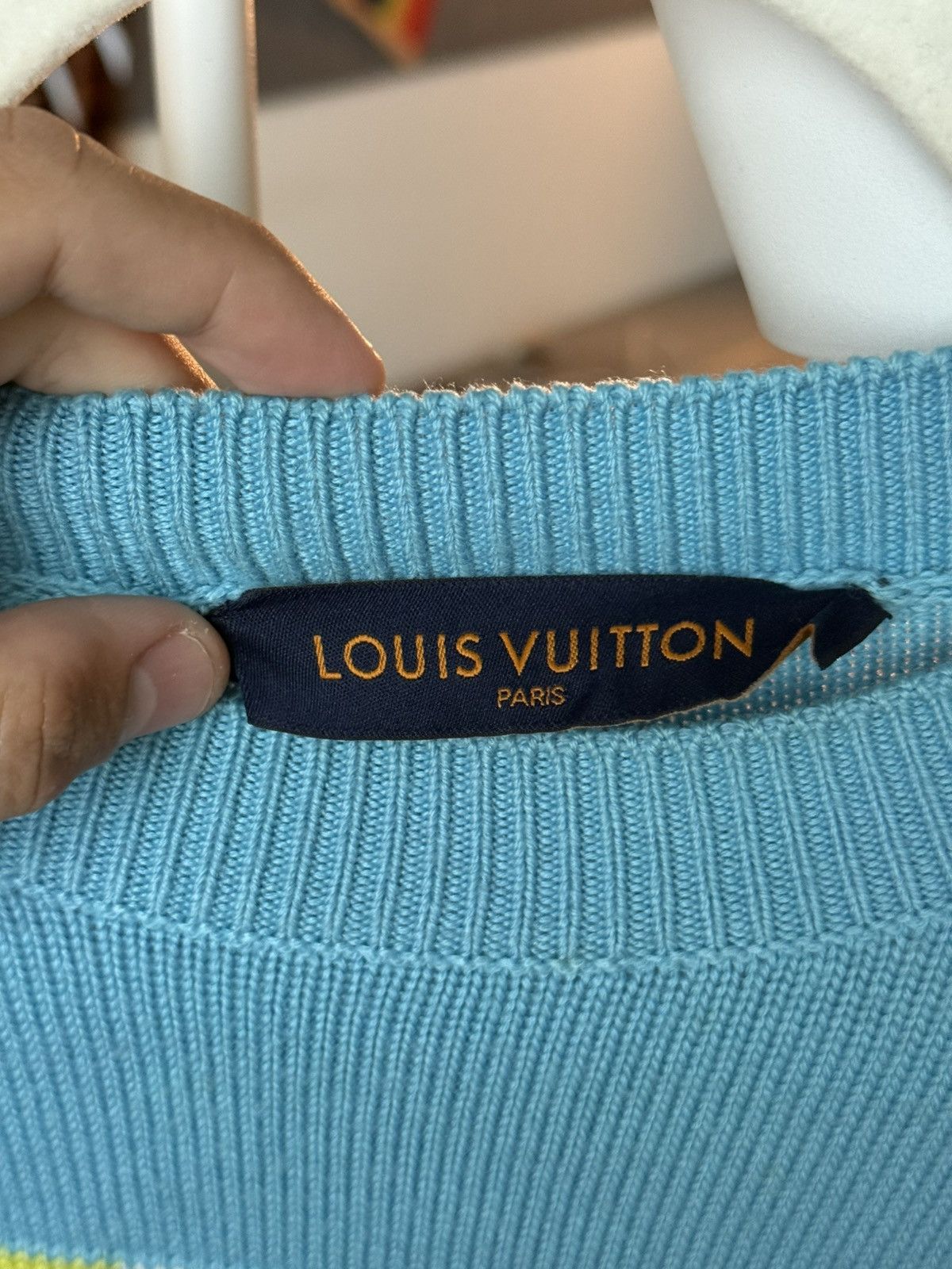 Louis Vuitton Louis Vuitton Aqua Checkered Sweater-zp in a good condition. Size US L / EU 52-54 / 3 - 5 Thumbnail
