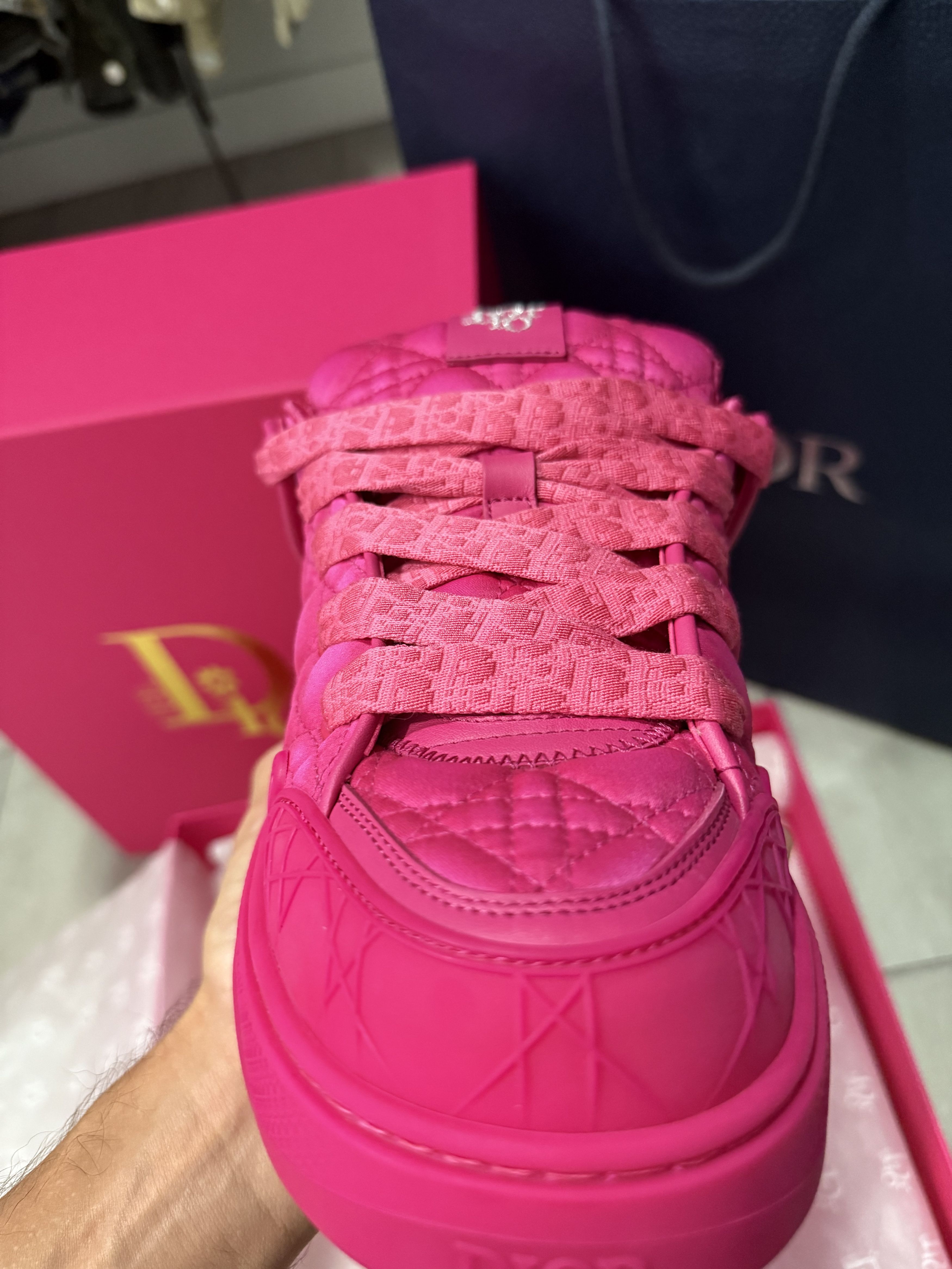 Dior × ERL Dior B9S Skater ERL Fuchsia Kumo Cannage Satin Size US 9 / EU 42 - 3 Thumbnail