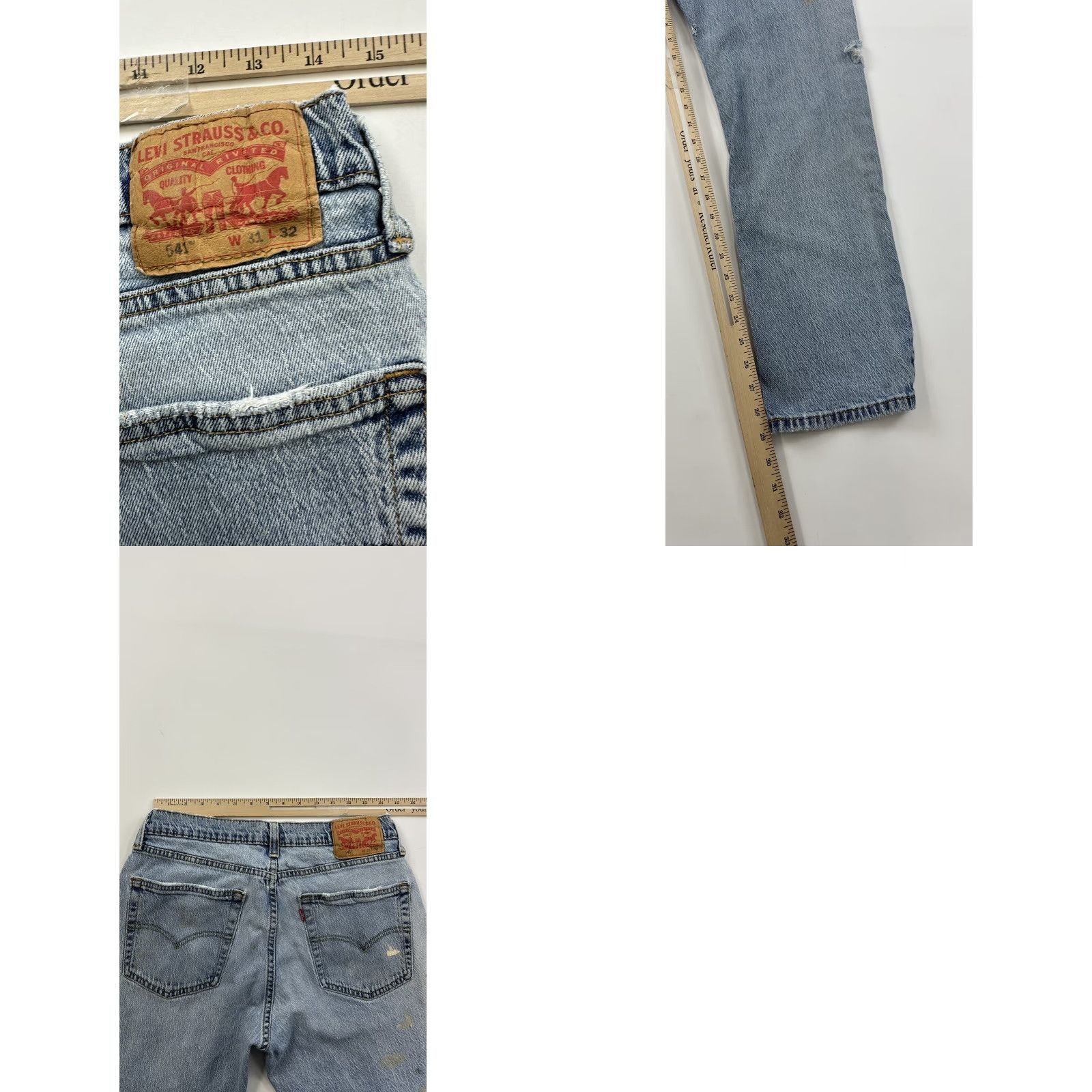 Levi's Levi’s 541 Jeans Men’s 29 x 29 Blue Tagged 31x32 Distressed Paint Size US 29 - 8 Thumbnail
