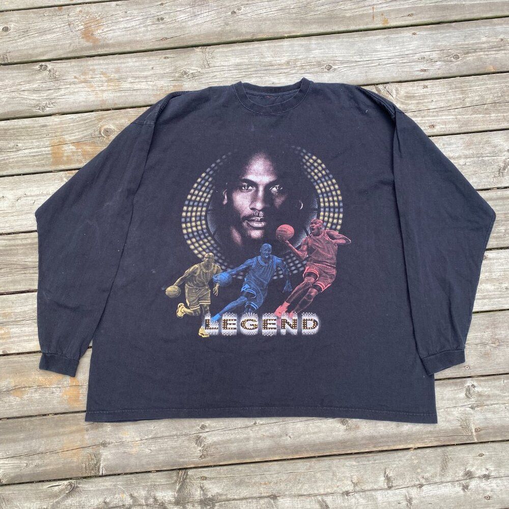 Jordan Brand × Vintage Vintage 90s Y2K Michael Jordan Legend Rap Shirt XXXL Size US XXL / EU 58 / 5 - 3 Thumbnail