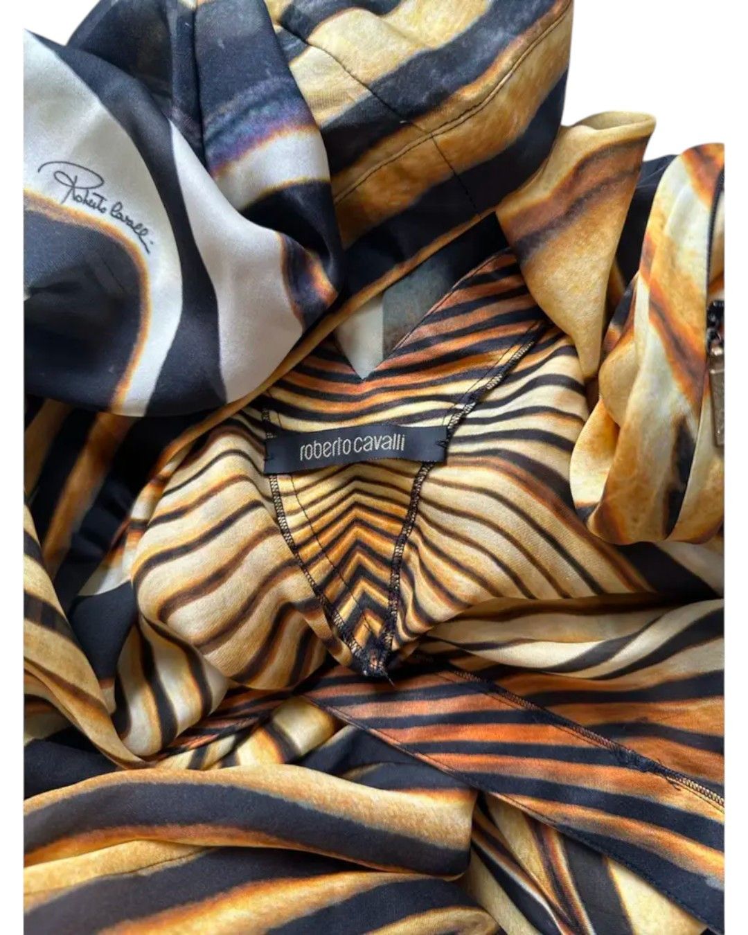 Roberto Cavalli S/S 2007 ARCHIVE BUTTERFLY SILK GOWN Size M / US 6-8 / IT 42-44 - 6 Thumbnail