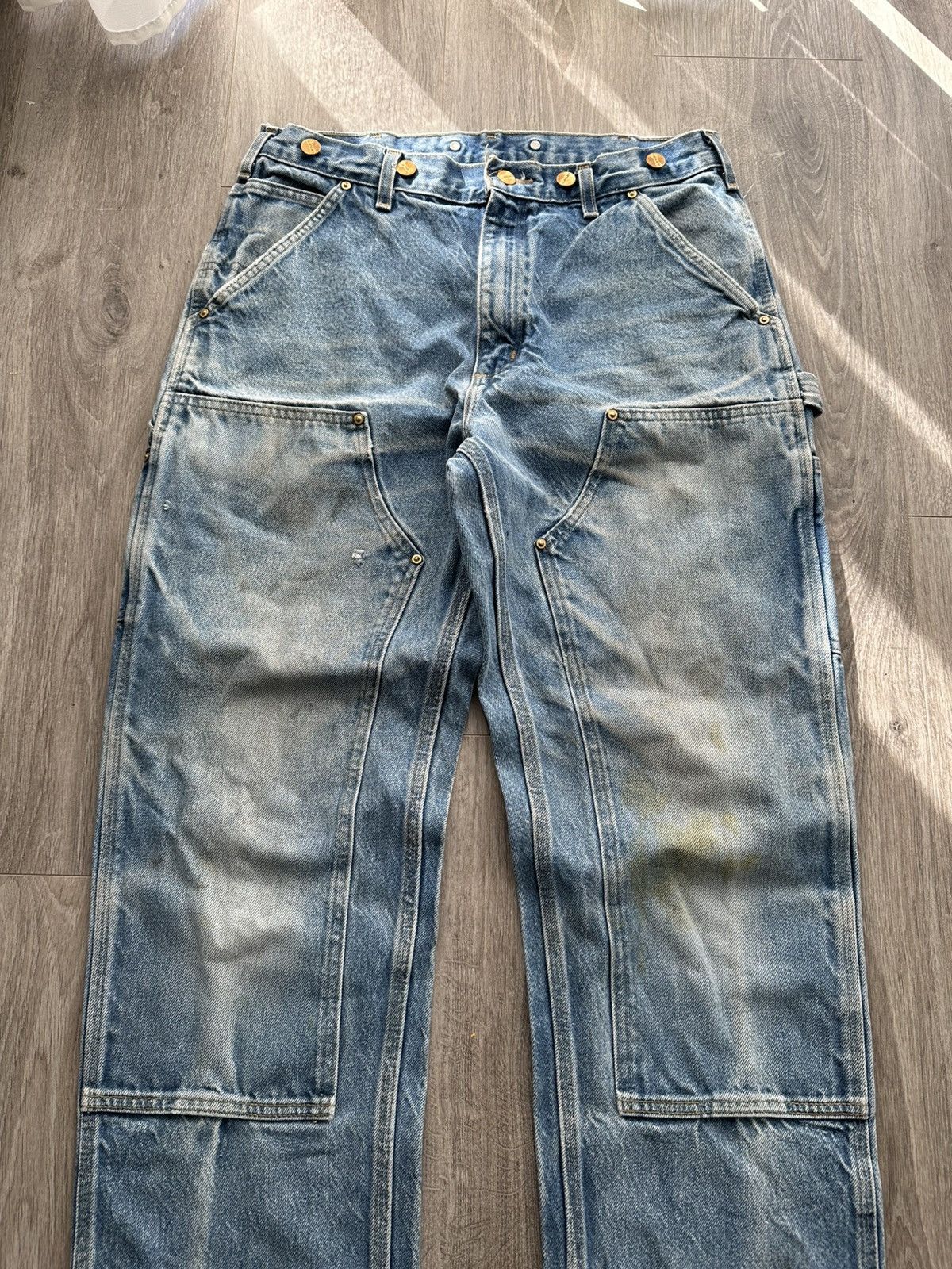 Carhartt Carhartt double knee denim pants workwear Size US 33 - 5 Thumbnail