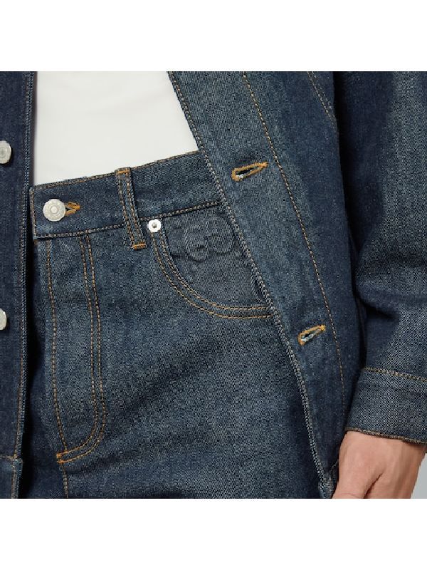 Gucci o1loc1c0925 Denim Pant With GG Embossed Detail in Blue Size US 32 / EU 48 - 3 Thumbnail