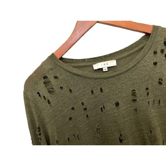 Iro IRO Top Distressed Gray Size Medium Linen Crew Neck Torn Gru Size M / US 6-8 / IT 42-44 - 5 Thumbnail