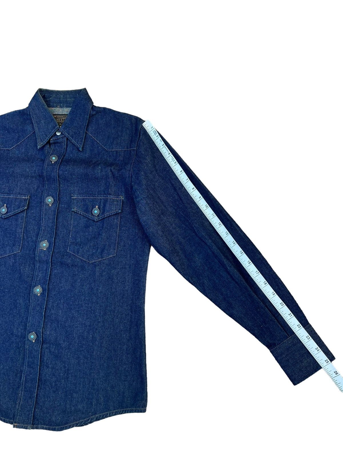 Japanese Brand Vintage 90s HOUSTON Japan Denim Western Shirt Size US M / EU 48-50 / 2 - 4 Thumbnail