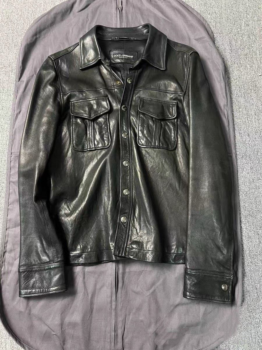 Dolce & Gabbana Dolce & Gabbana Leather Shirt Jacket Size US S / EU 44-46 / 1 - 1 Thumbnail