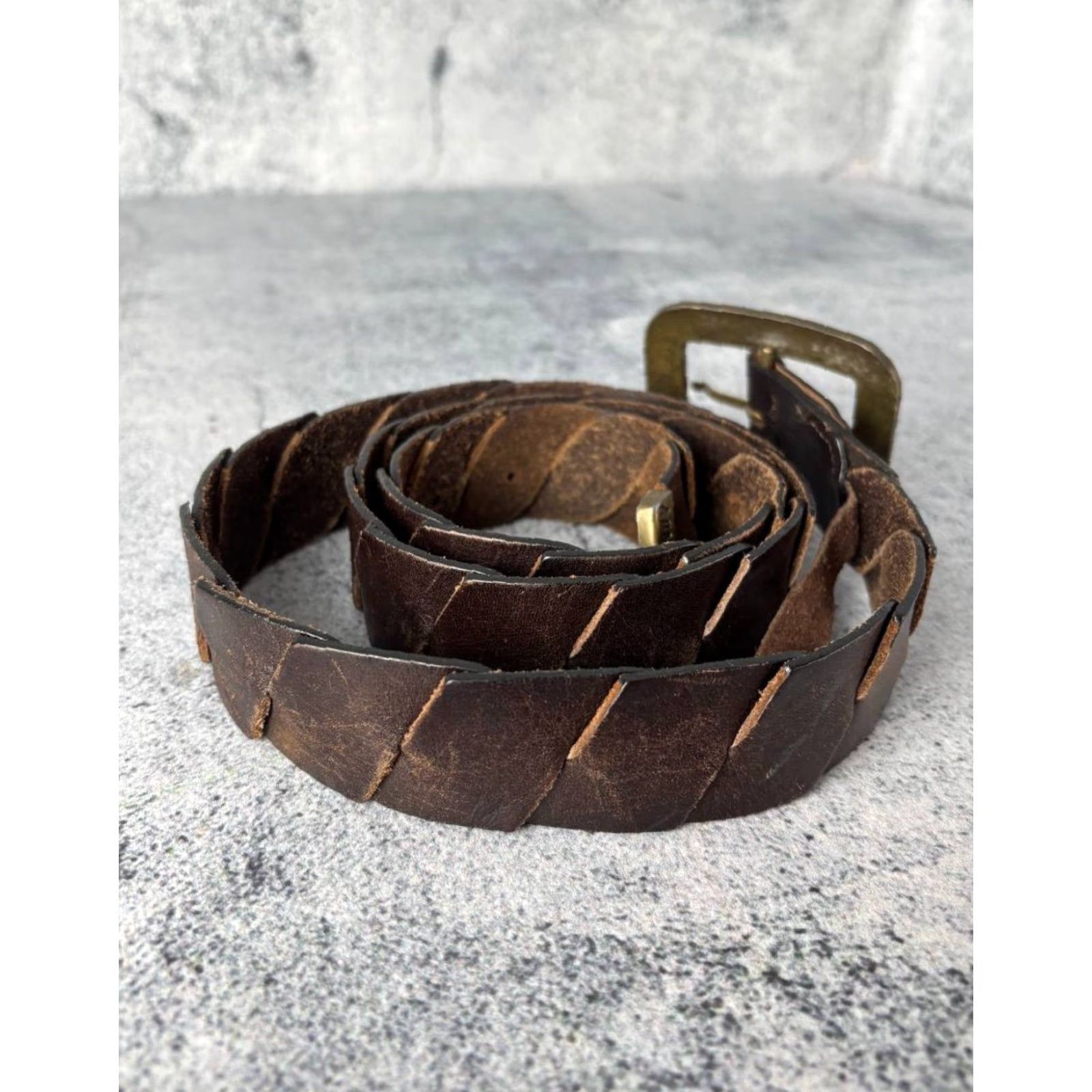 Vintage Armani Jeans Belt Women Leather Brown Buckle One Size Vintage Leather Belt Brown Size 42" / US 20 - 4 Thumbnail