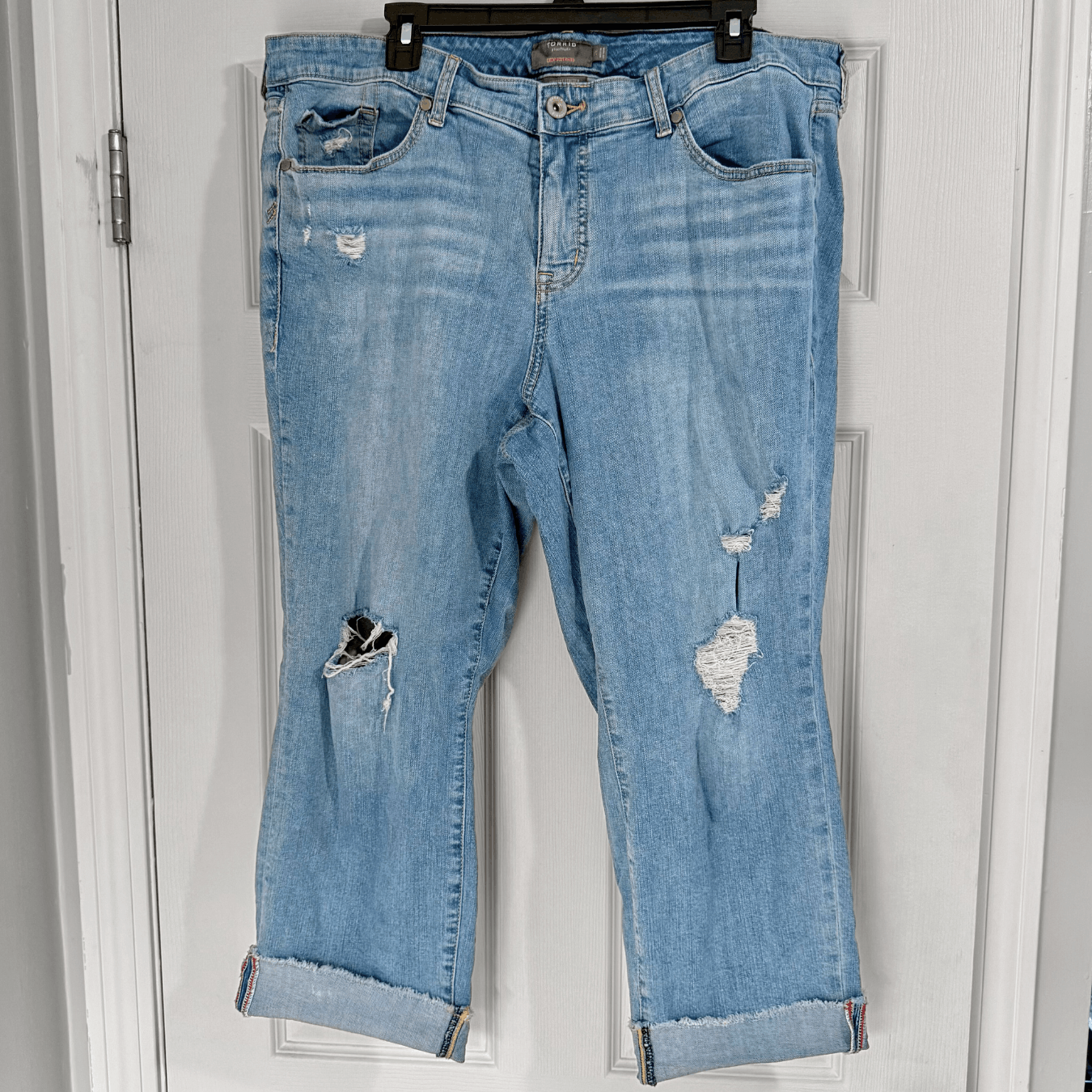 Torrid Torrid Crop Boyfriend Straight Vintage Stretch Mid-Rise Jean Size 38" / US 16 / IT 52 - 6 Thumbnail