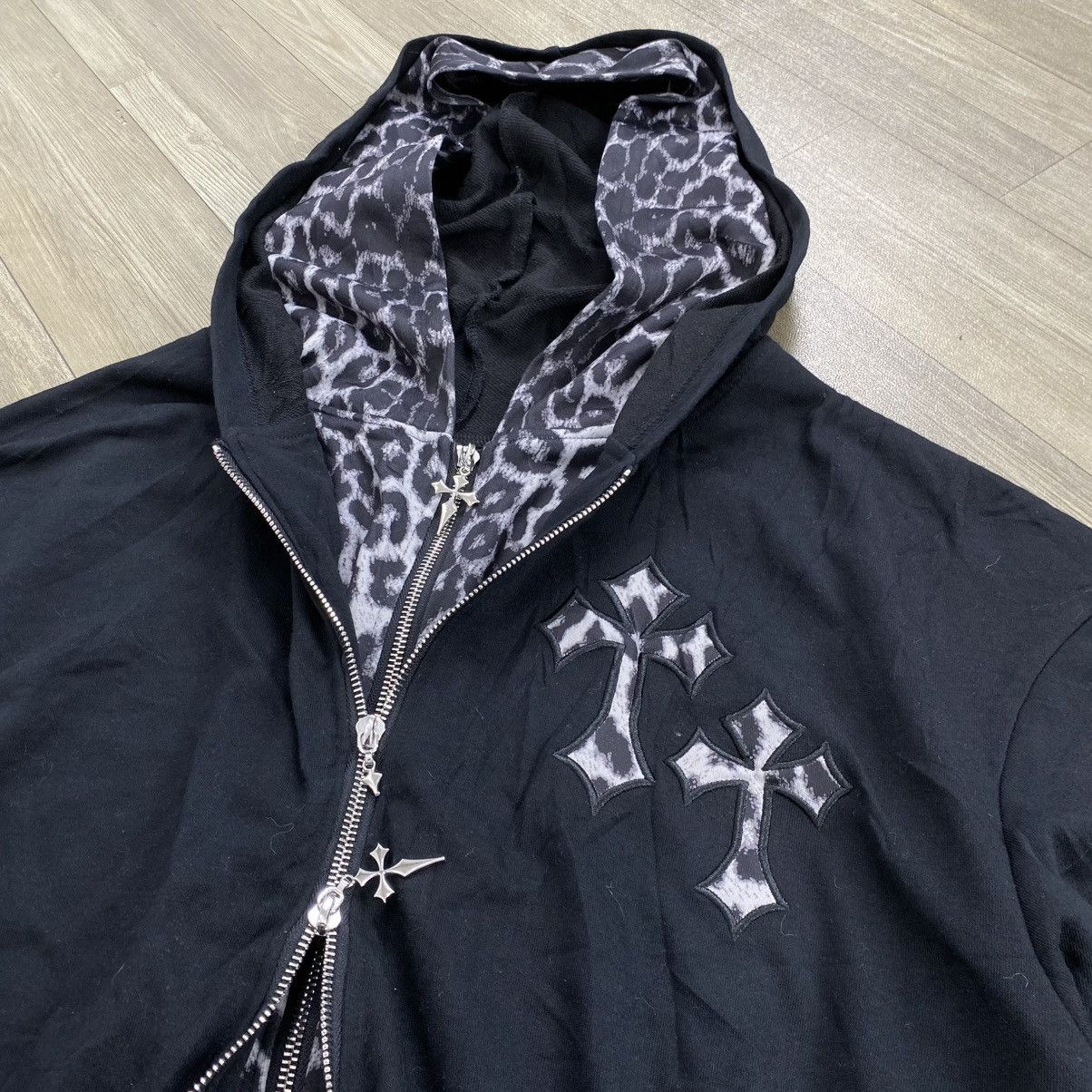 If Six Was Nine 2000s Chrome Hearts Style Cross Lgb Double Layers Zip Hoodie Size US M / EU 48-50 / 2 - 4 Thumbnail