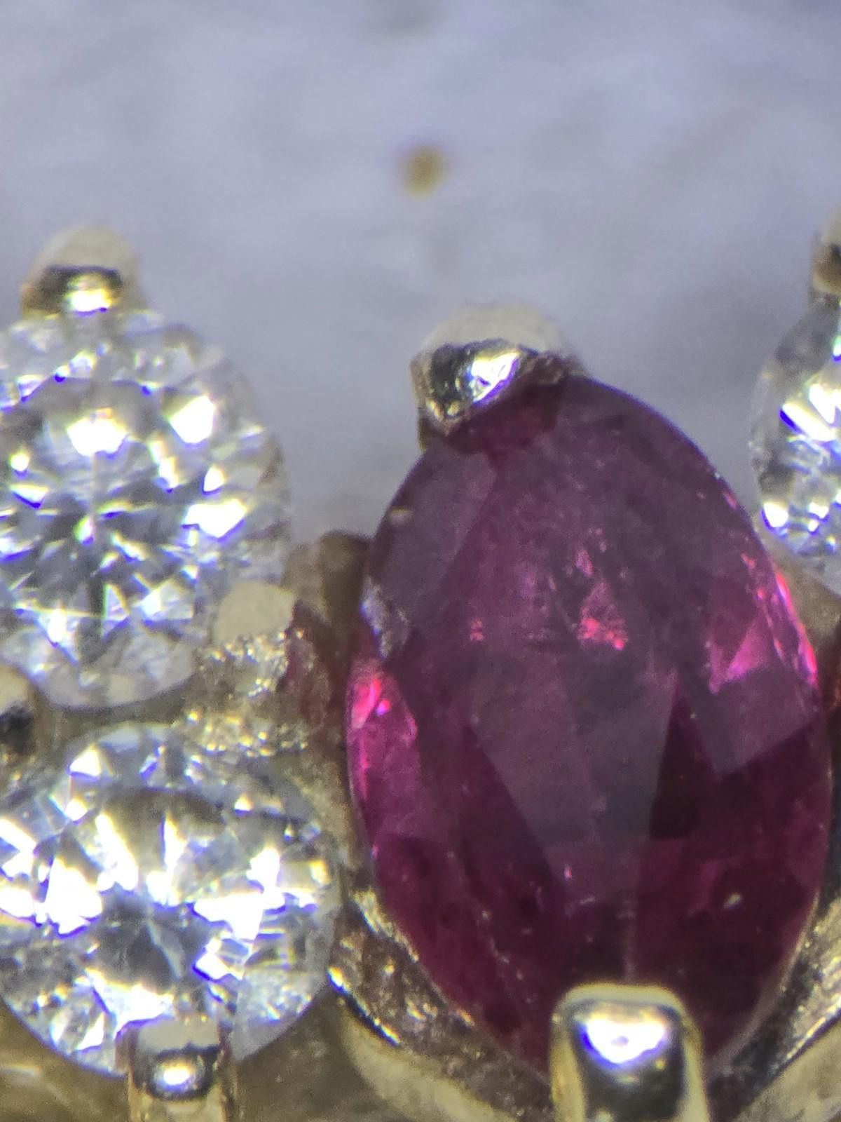 The Unbranded Brand 14k Gold 1.46ctw Natural Ruby & Diamond Cluster Necklace 16" Size ONE SIZE - 9 Thumbnail
