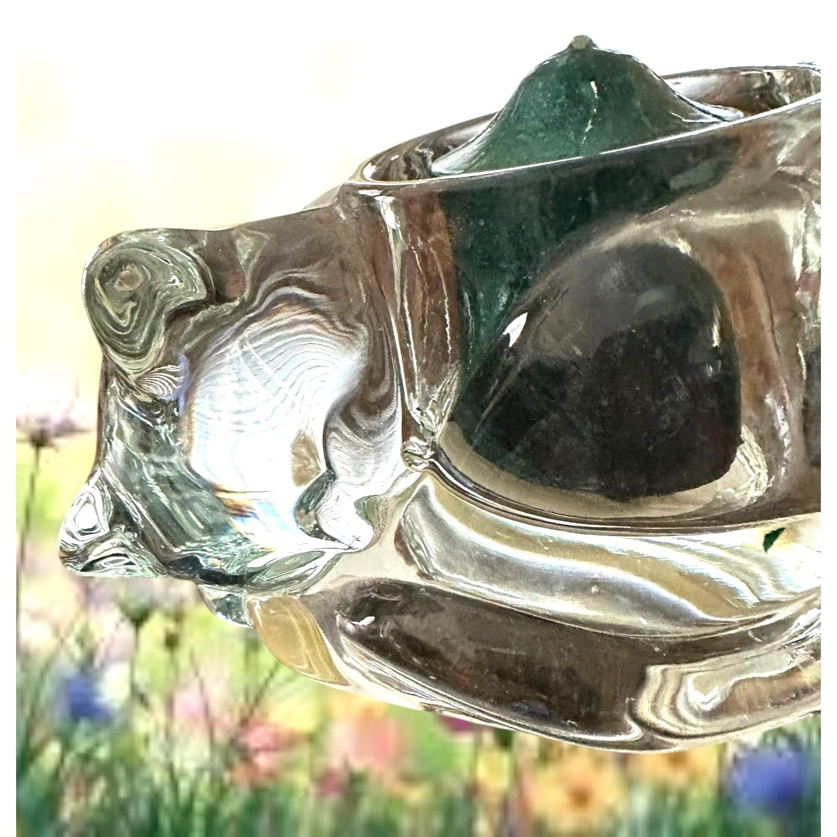 Handmade × Vintage Vintage Indiana Glass Cat Votive Holder Clear Crystal With C Size ONE SIZE - 3 Thumbnail