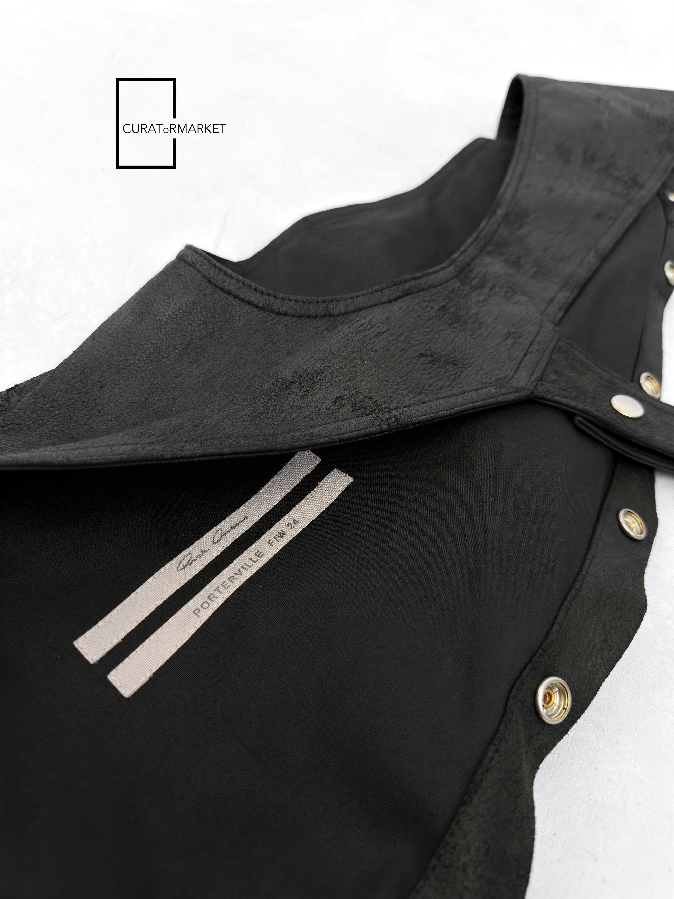 Rick Owens EU50 Zip Blistered Lamb Leather Cargo Vest FW24 Porterville Size US M / EU 48-50 / 2 - 10 Thumbnail