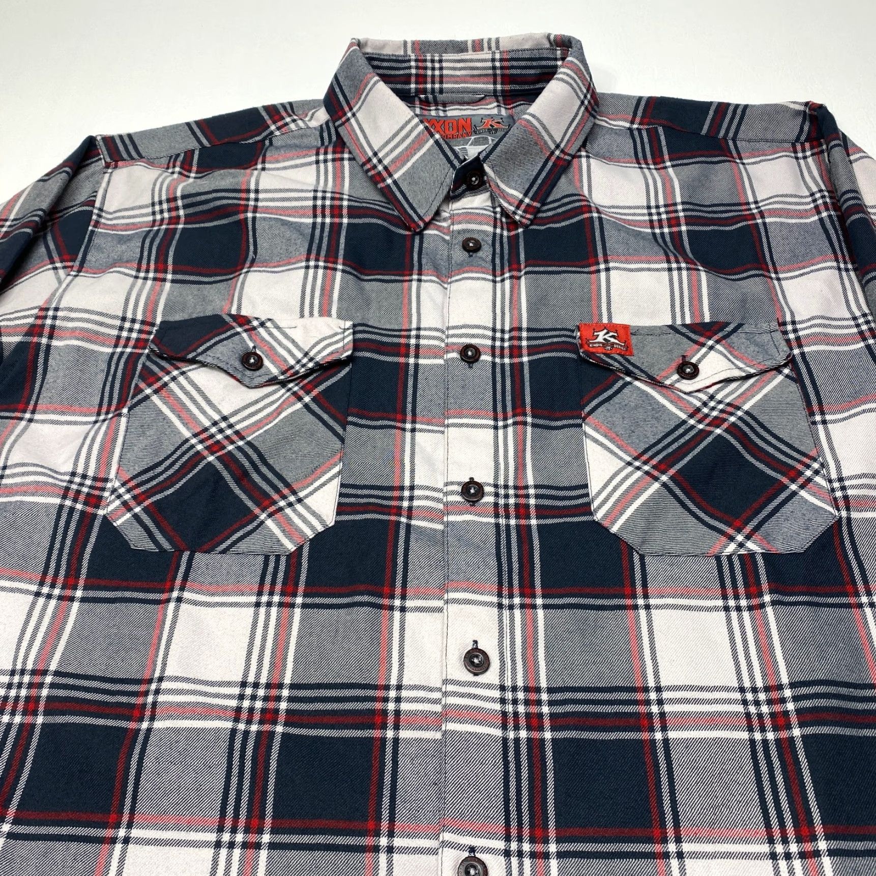 Vintage Dixxon Flannel Shirt Mens 4X The Boss Black Gray Plaid Button Up Long Sleeve Size US XXL / EU 58 / 5 - 6 Thumbnail