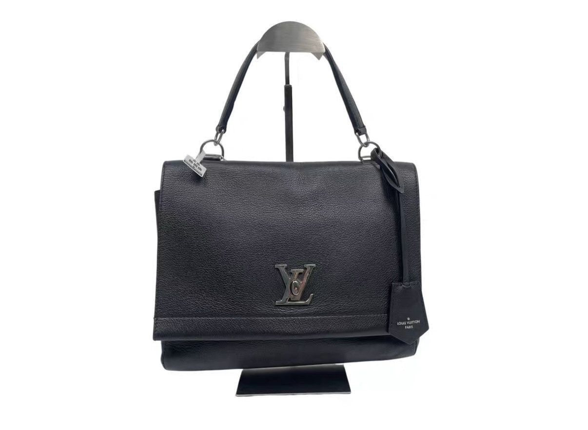 Louis Vuitton Black Leather Structured Handbag with Top Handles Size ONE SIZE - 1 Thumbnail