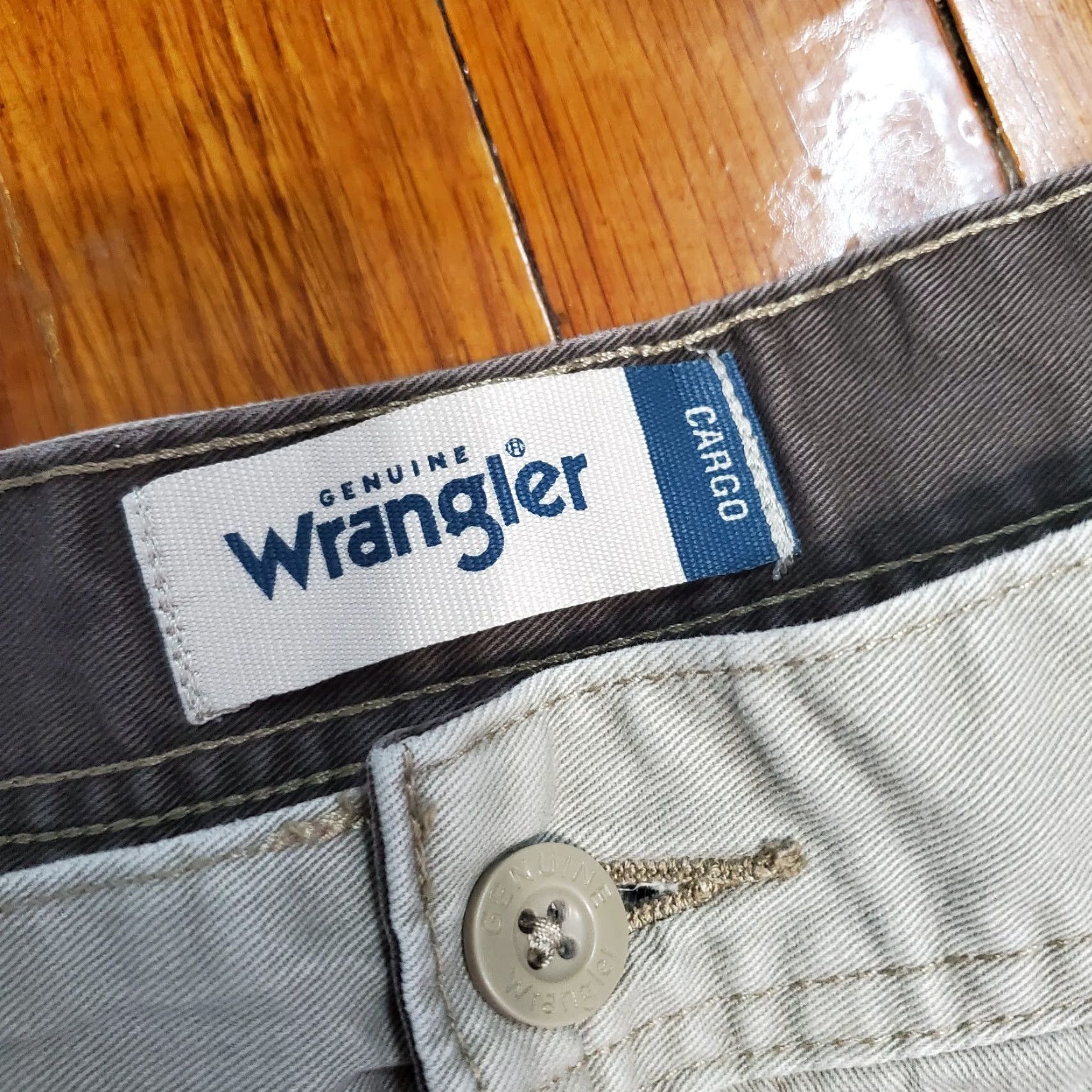 Wrangler Wrangler Men's Cargo Pants Twill Beige 38x30 Regular Cotton Workwear 90s Grunge City Hip Hop 3D Logo Jeans Pan ts Size US 38 / EU 54 - 6 Thumbnail