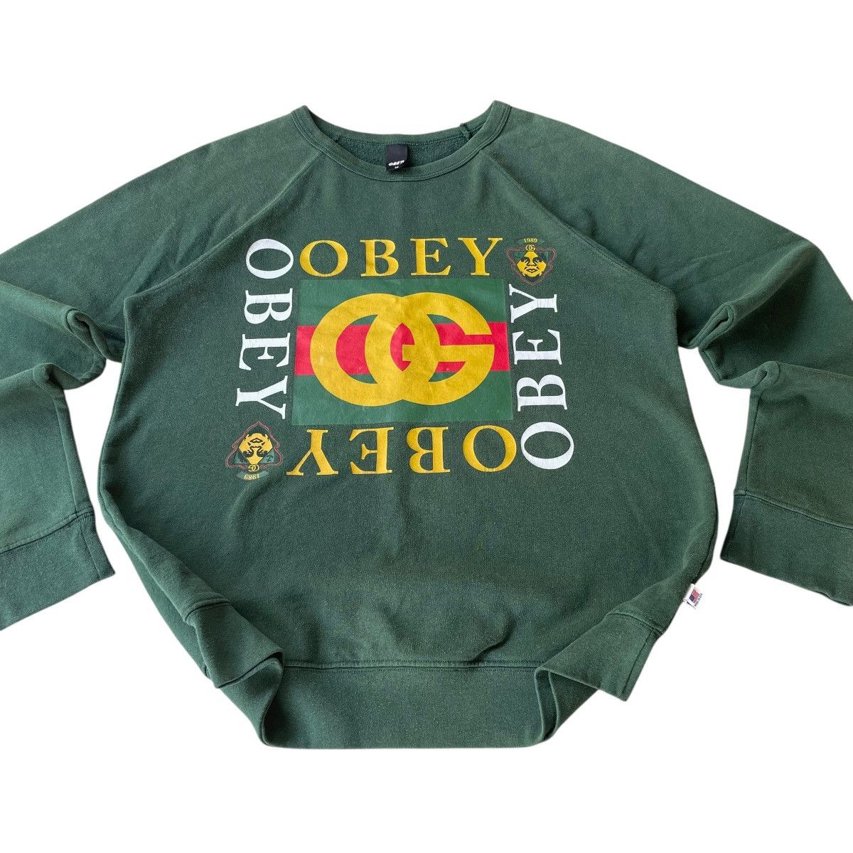 Obey Vintage 90s Obey Gucci style skateboard skatewear sweatshirt Size US M / EU 48-50 / 2 - 2 Thumbnail