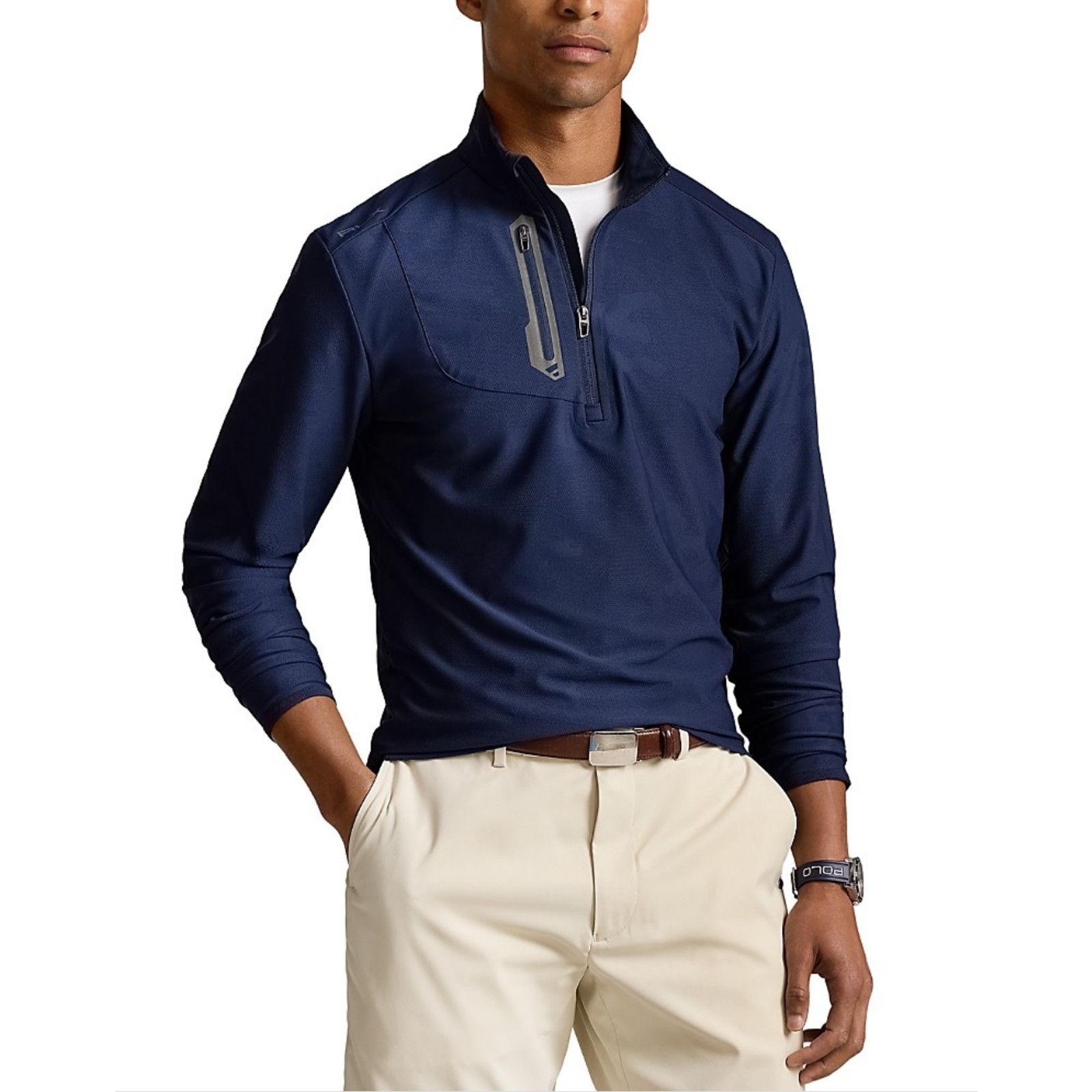Polo Ralph Lauren Polo Ralph Lauren Men Stretch Camo Quarter Zip Pullover Navy Size US XXL / EU 58 / 5 - 3 Thumbnail