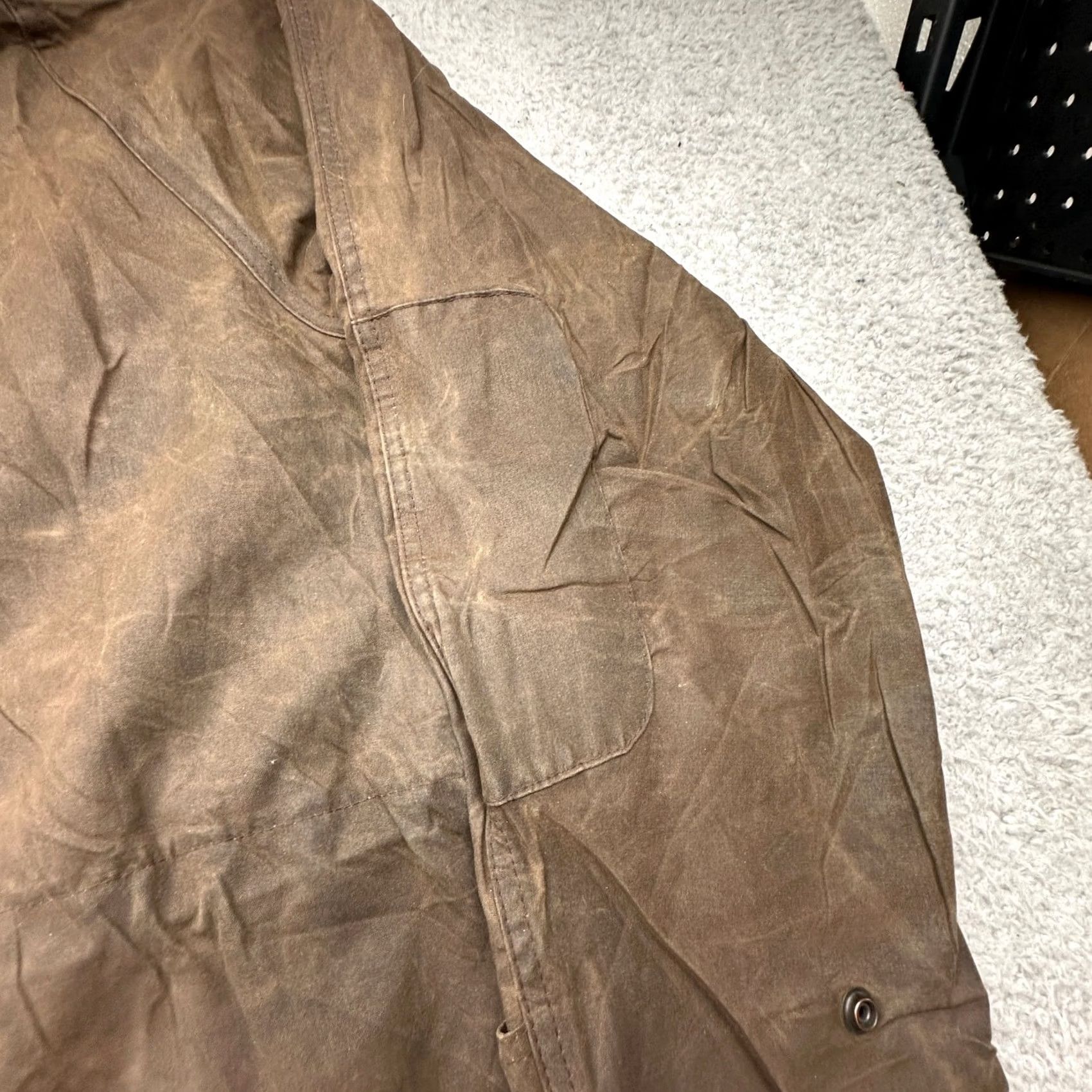 Vintage Driza Bone Australia Waxed Cotton Trench Riding Coat Mens XL 7 Brown Snap Size US XL / EU 56 / 4 - 7 Thumbnail
