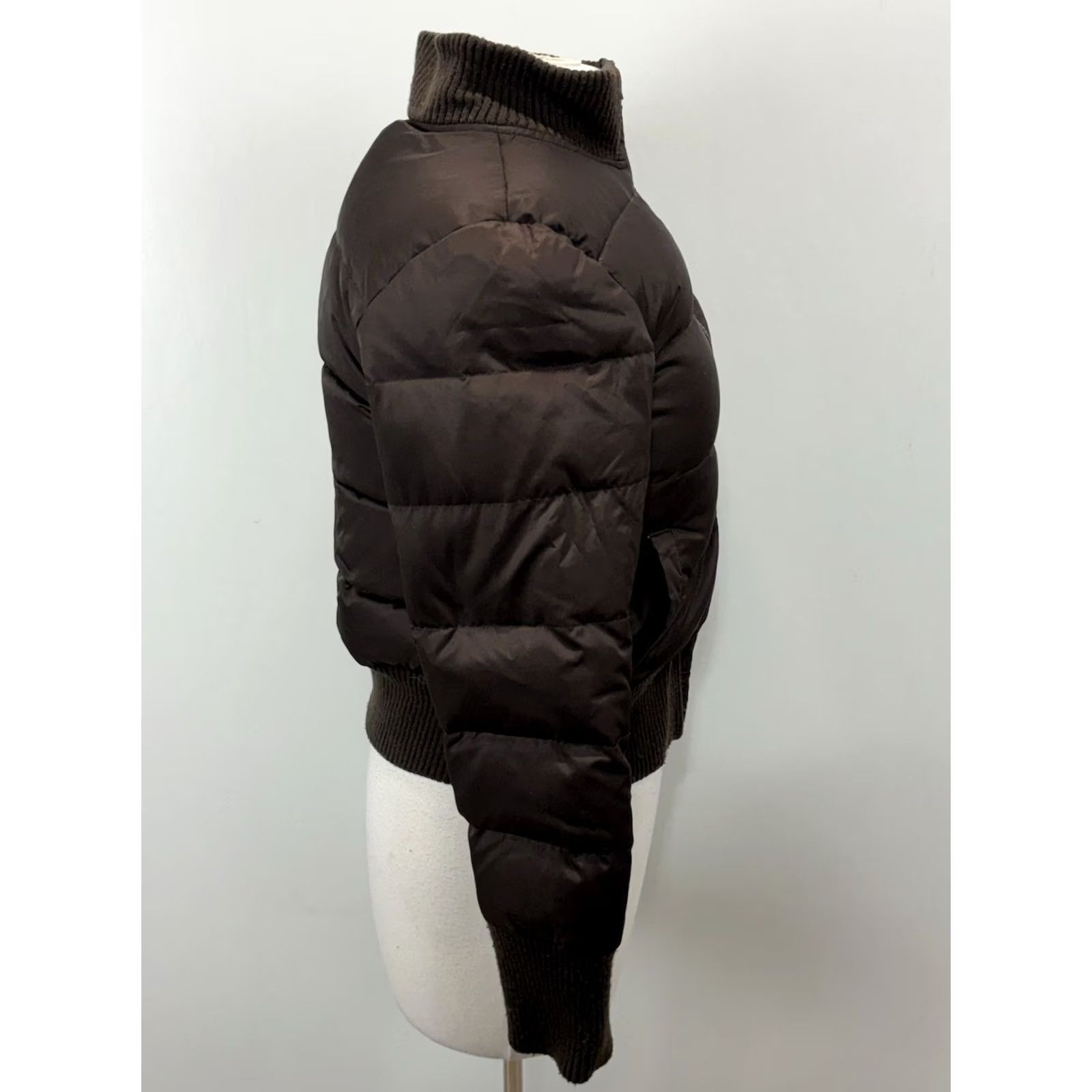 Old Navy VINTAGE Old Navy Puffer Jacket Coat Women’s S Chocolate Brown Down Zip Long Sleeve Logo Solid Short Coat Mens? Size S / US 4 / IT 40 - 4 Thumbnail