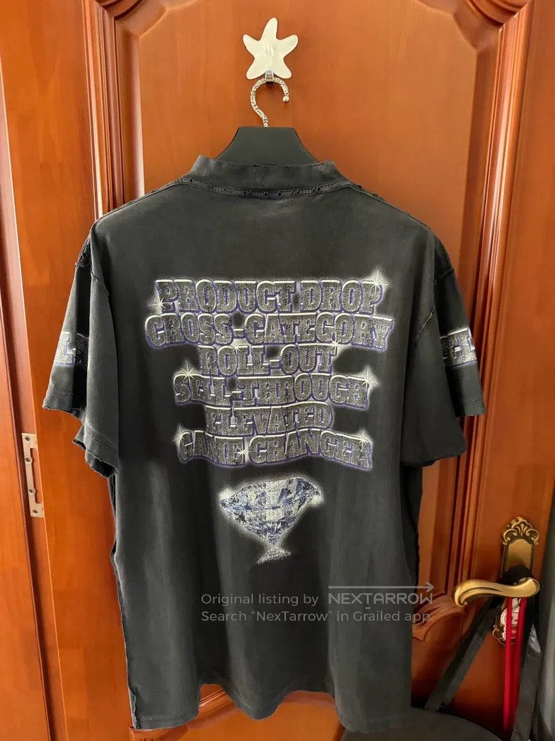 Balenciaga Balenciaga Black Diamond Aged Logo Short Sleeve Size US S / EU 44-46 / 1 - 2 Thumbnail