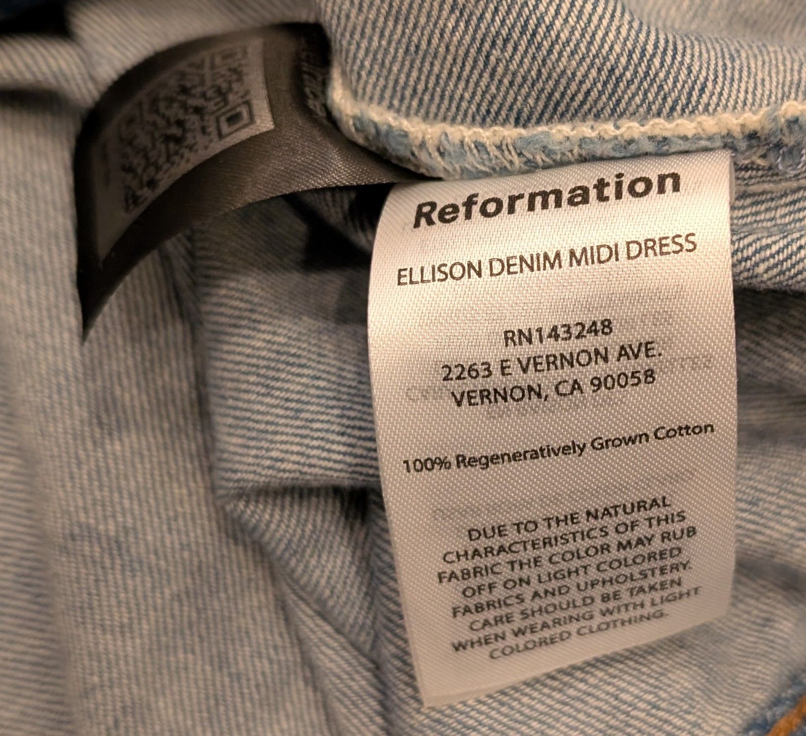 Reformation Reformation Jeans Ellison Denim Midi Dress Made in Turkey Size XS / US 0-2 / IT 36-38 - 4 Thumbnail