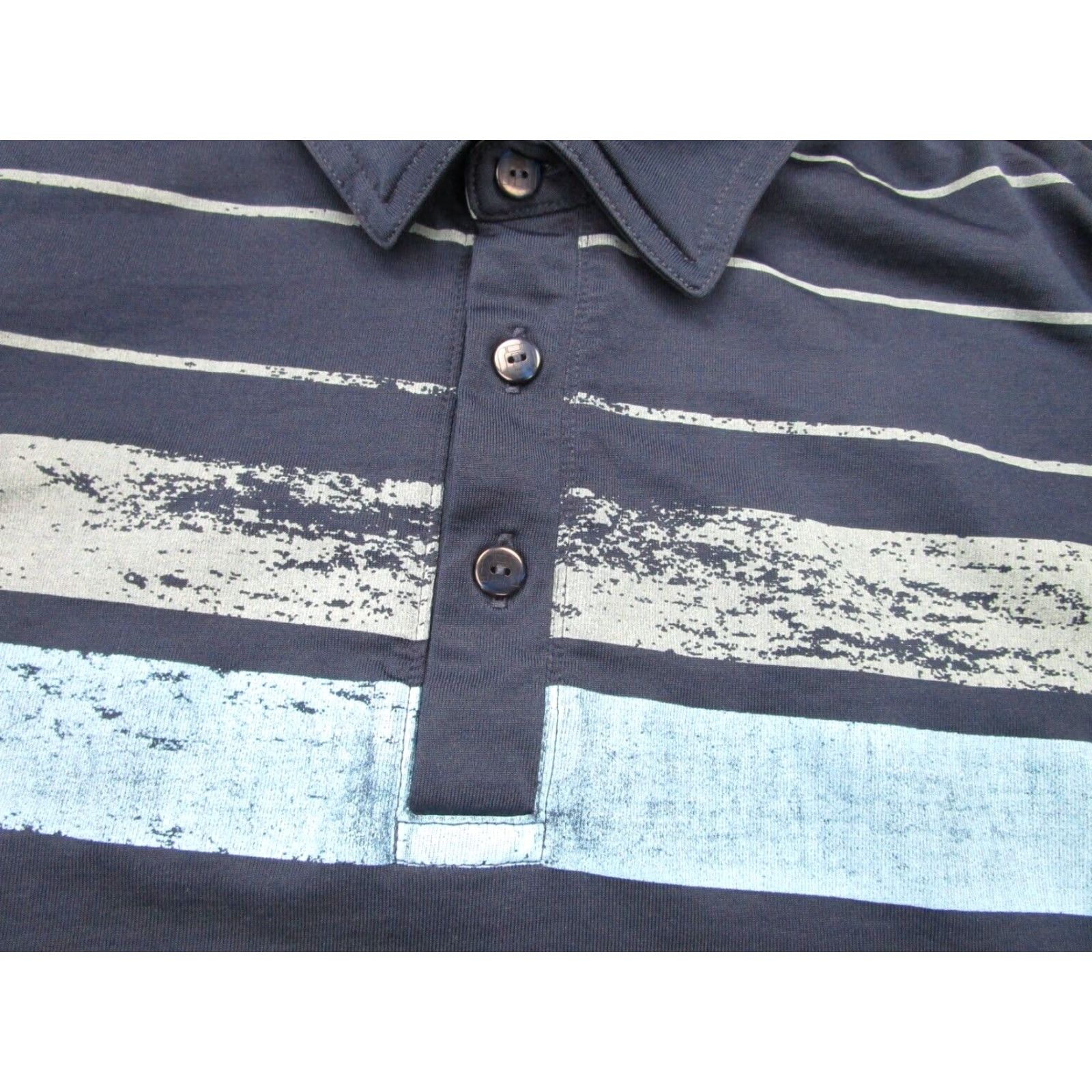 TravisMathew Travis Mathew Mens Medium Blue Striped Polo Shirt Golf Casual Summer Size US M / EU 48-50 / 2 - 5 Thumbnail