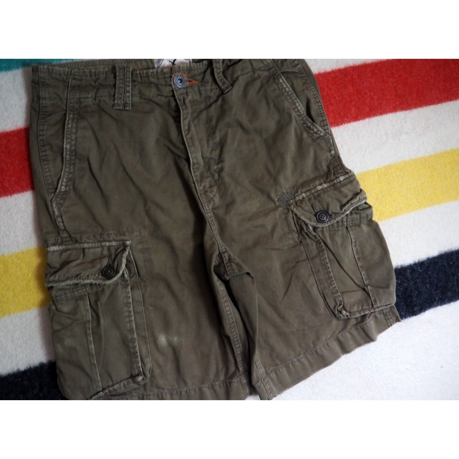 American Eagle Outfitters VTG American Eagle Outfitters AE Khaki Baggy 32W 32" Cargo Shorts Mens Size US 32 / EU 48 - 5 Thumbnail