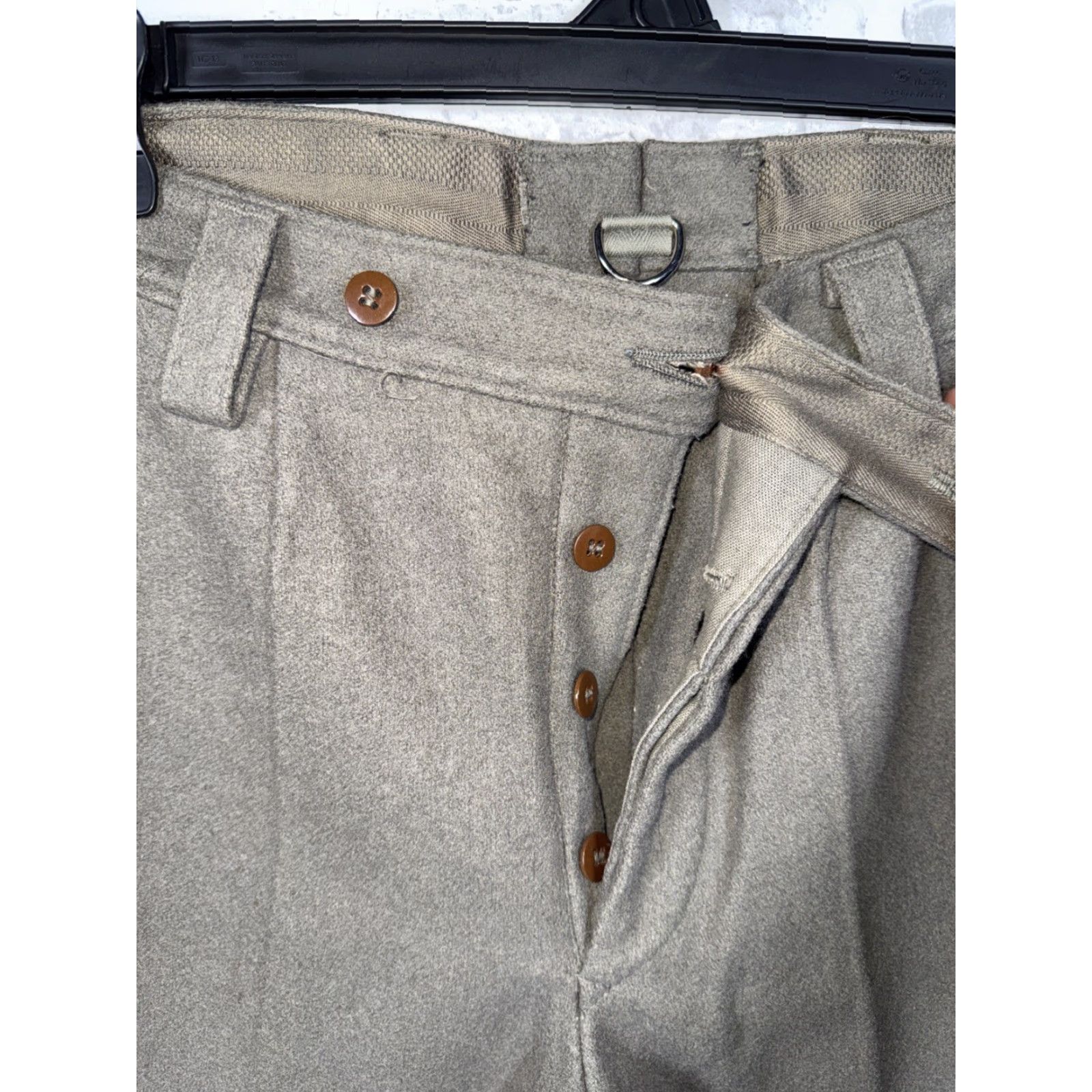 Vintage VINTAGE German Military Green Wool K48 Pants 32x29 Mens Regular 32x29 Wool Military Green Pants Size US 32 / EU 48 - 3 Thumbnail