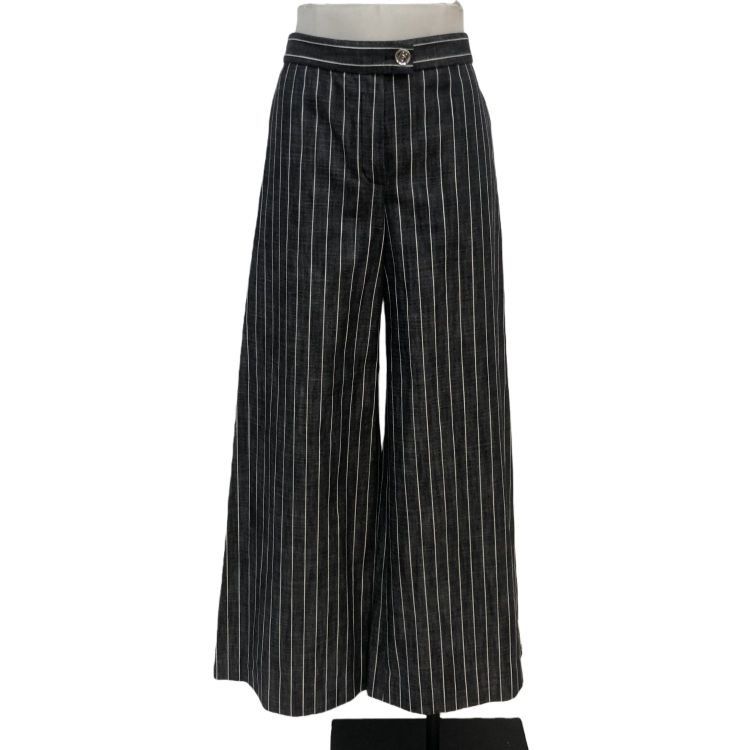 Chanel Chanel Striped Cotton Pants Size 40 Size 28" / US 6 / IT 42 - 1 Thumbnail